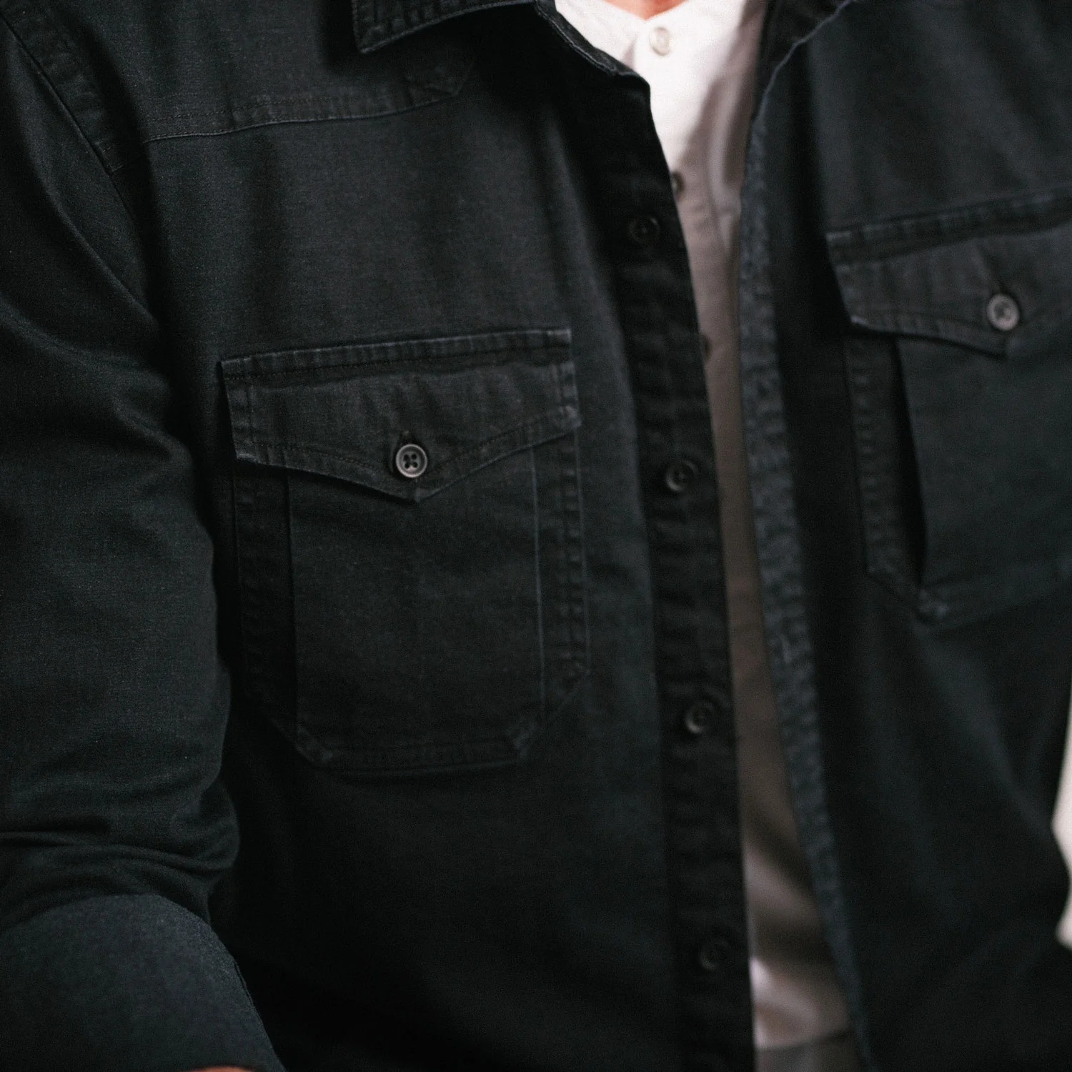 Austin Utility Shirt – Black Cotton Twill - Image 5