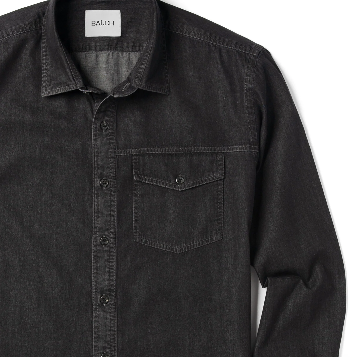 Author Casual Shirt – Black Cotton Denim - Image 3