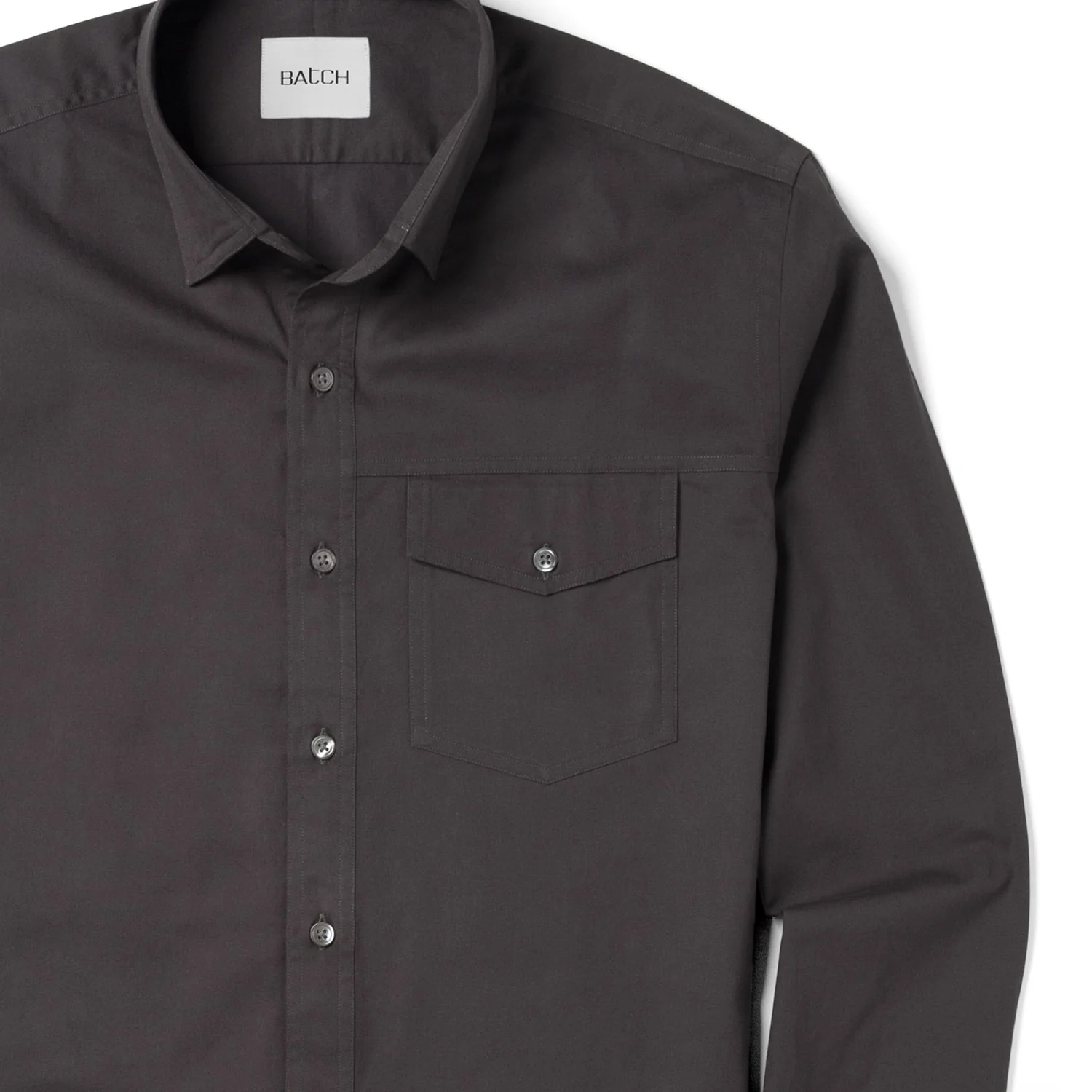 Author Casual Shirt – Charcoal Gray Cotton Twill - Image 3
