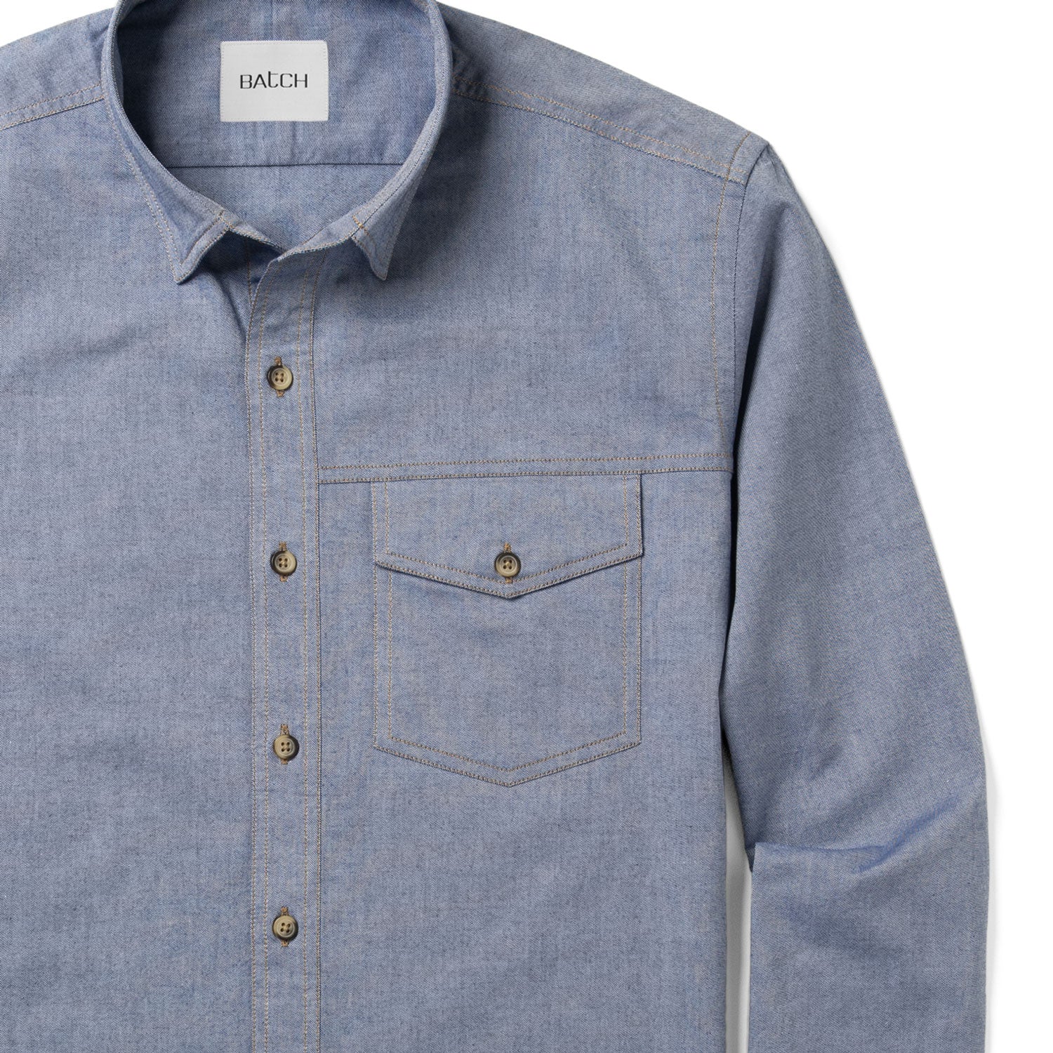 Author Casual Shirt – Harbor Blue Cotton Oxford - Image 3