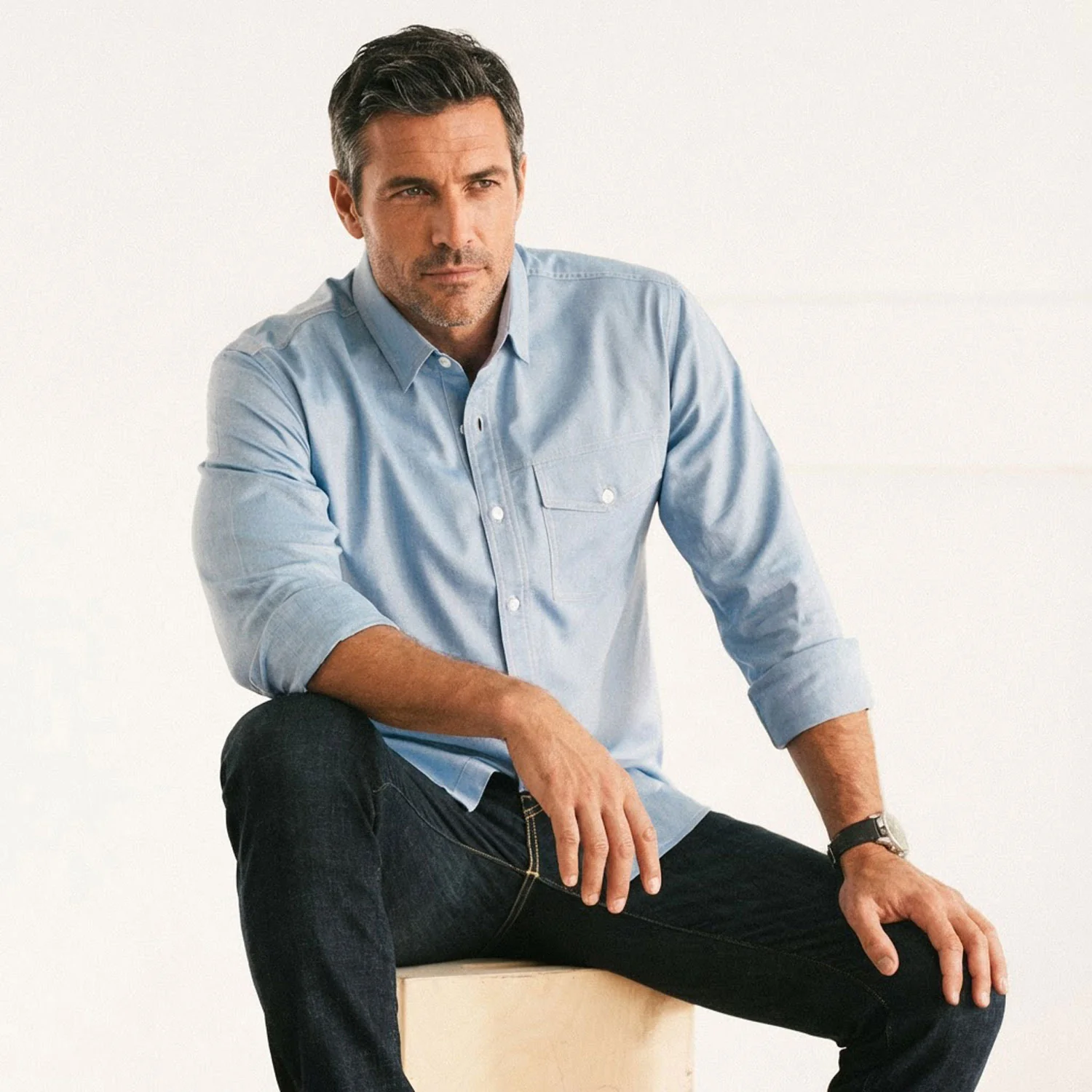 Author Casual Shirt – Classic Blue Oxford - Image 4