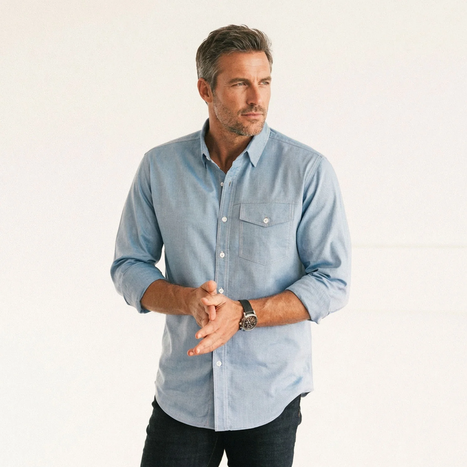 Author Casual Shirt – Classic Blue Oxford - Image 6