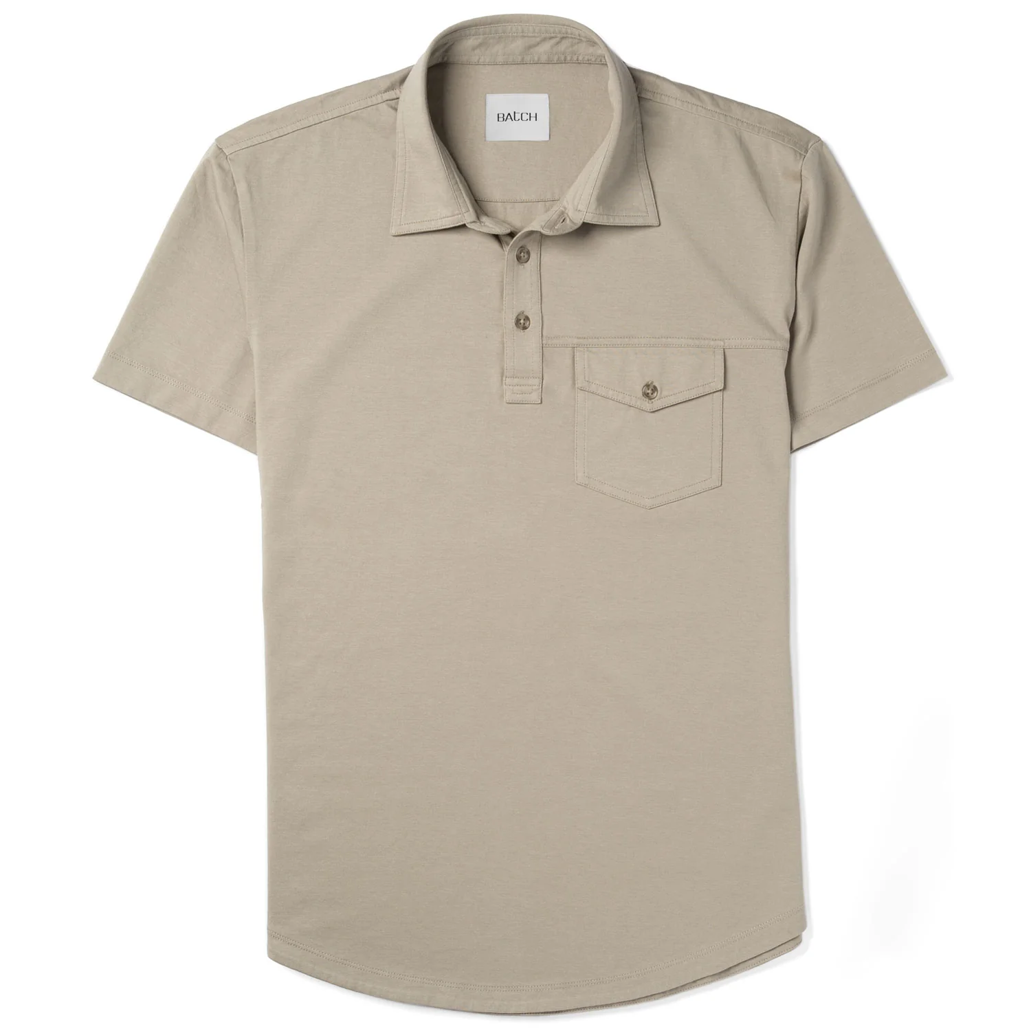 Author Short Sleeve Polo Shirt –  Desert Sand Cotton Jersey - Image 3