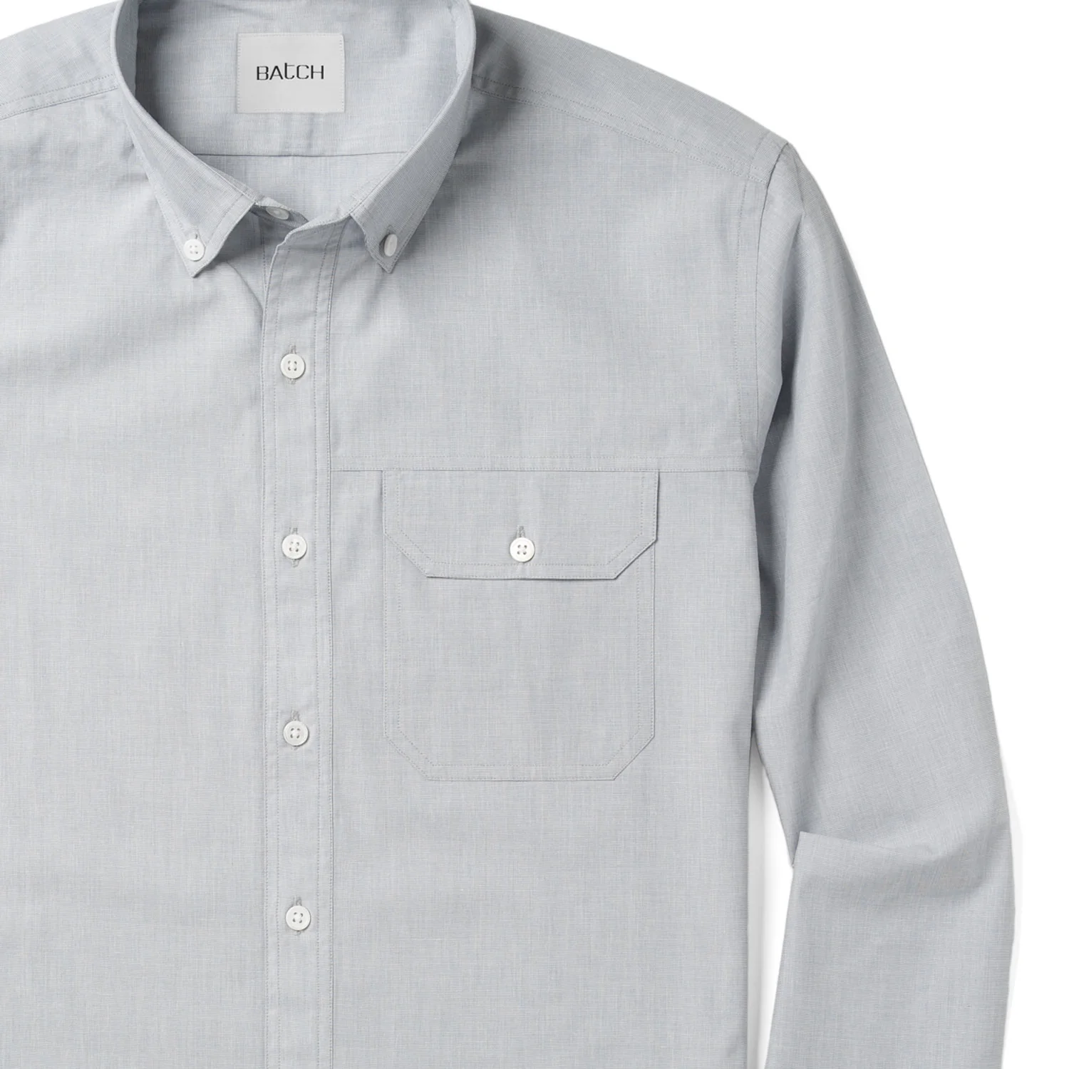 Builder Casual Shirt – Aluminum Gray Cotton End-on-end - Image 3
