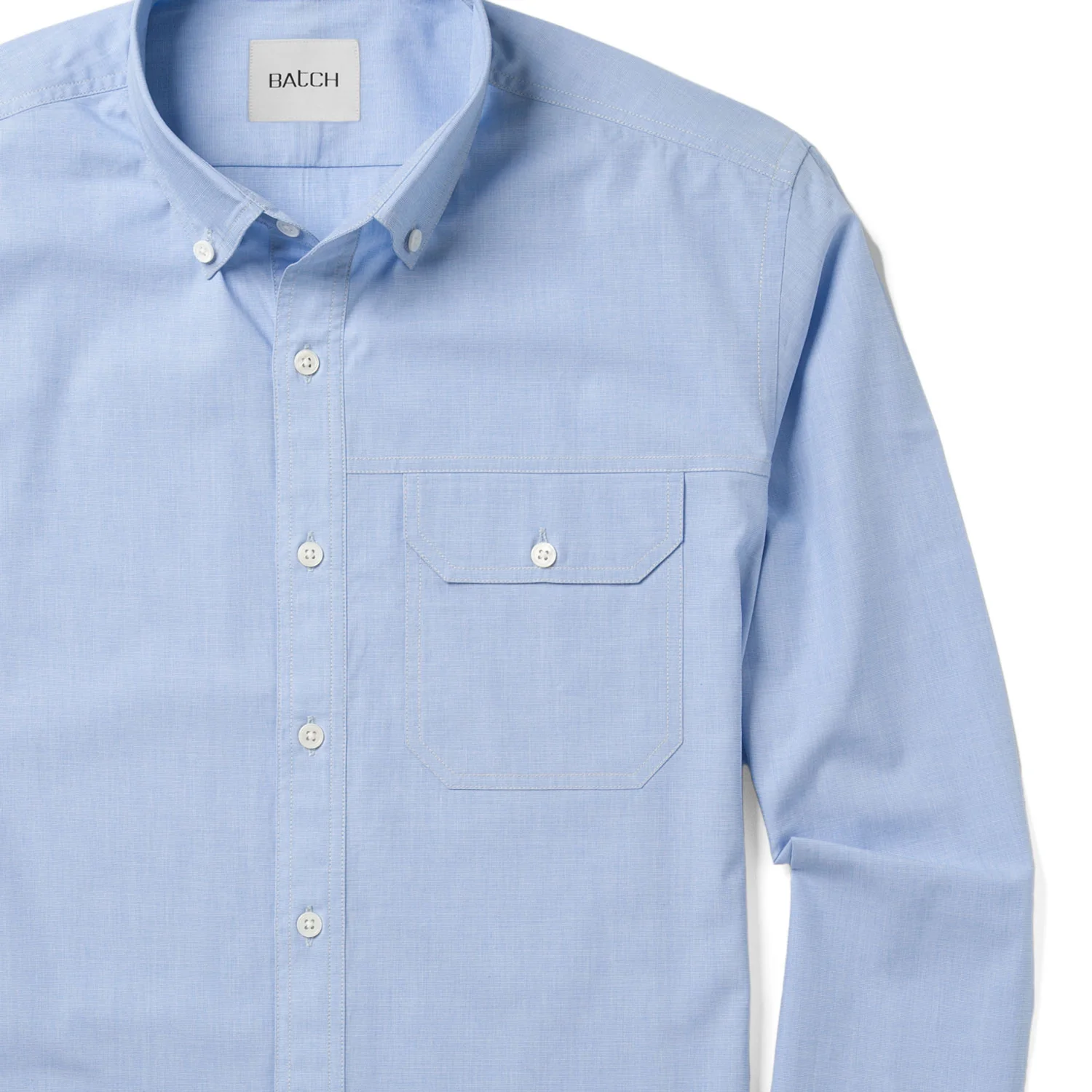 Builder Casual Shirt – Clean Blue Cotton End-on-end - Image 3