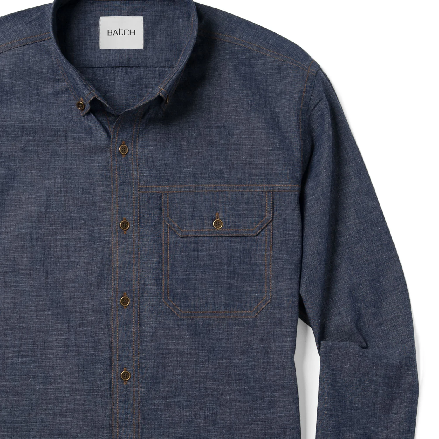 Builder Casual Shirt – Navy Cotton End-on-end - Image 3
