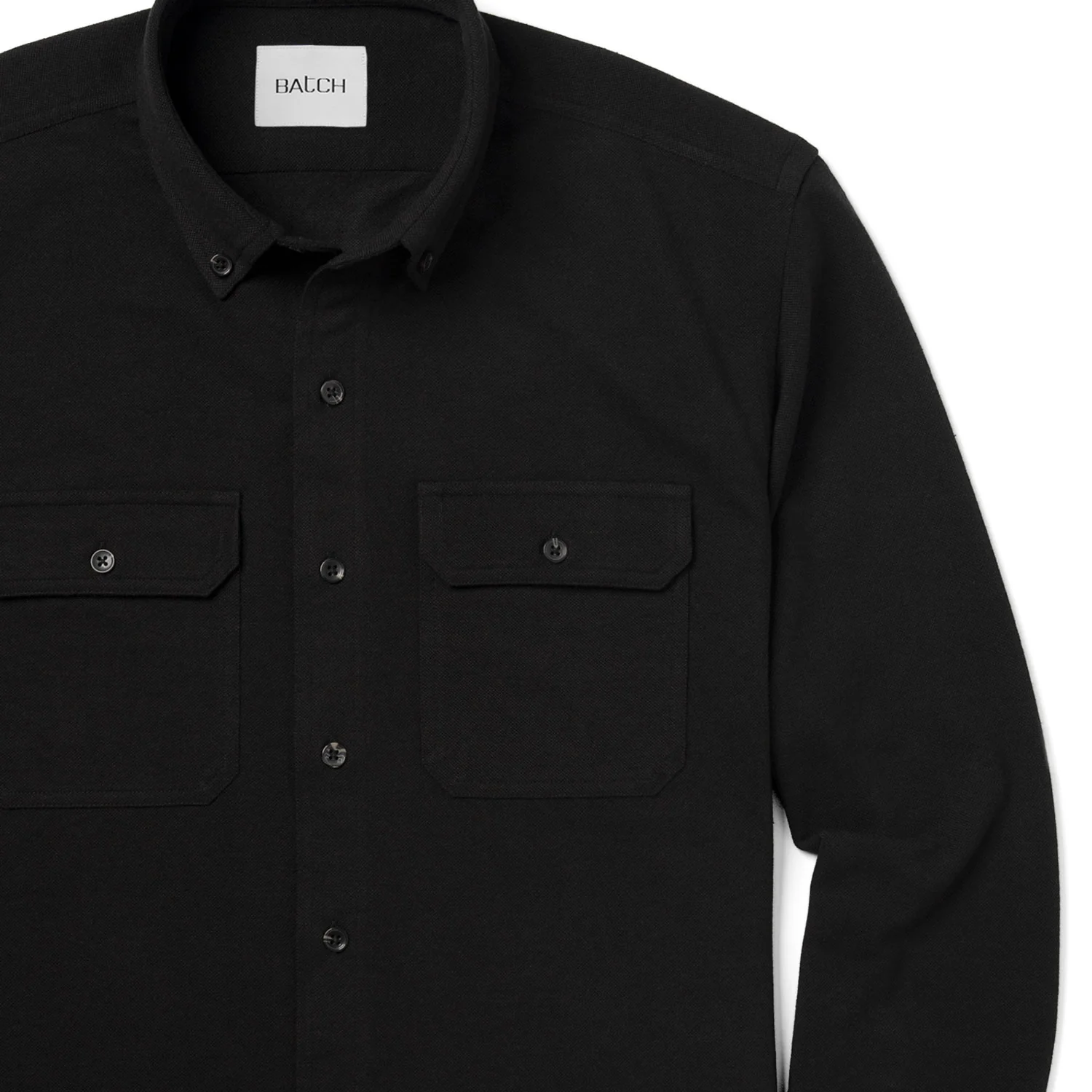 Constructor Knit Utility Shirt – Black Cotton Poly Pique - Image 3