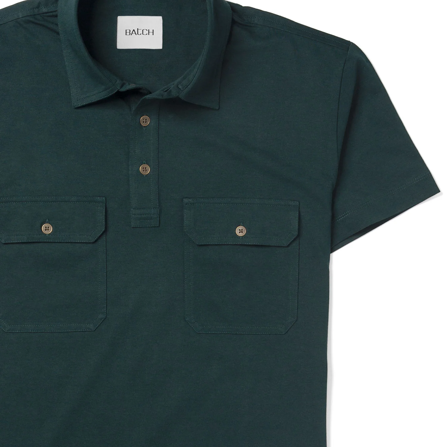 Constructor Short Sleeve Polo Shirt –  Evergreen Cotton Jersey - Image 3