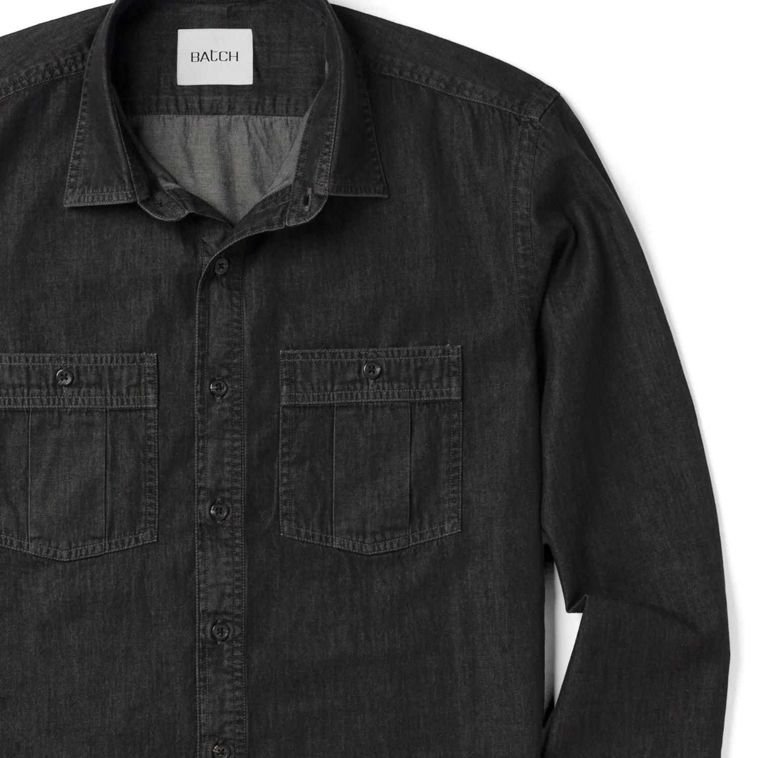 Craftsman Utility Shirt – Black Cotton Denim - Image 3