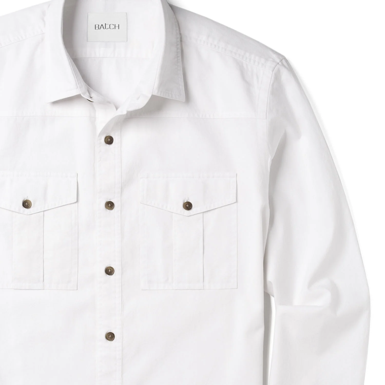 Curator Utility Shirt – Pure White Cotton Oxford - Image 3