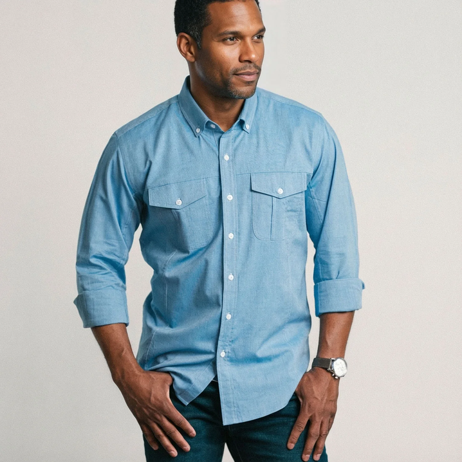 Editor Shirt – Classic Blue Oxford - Image 4