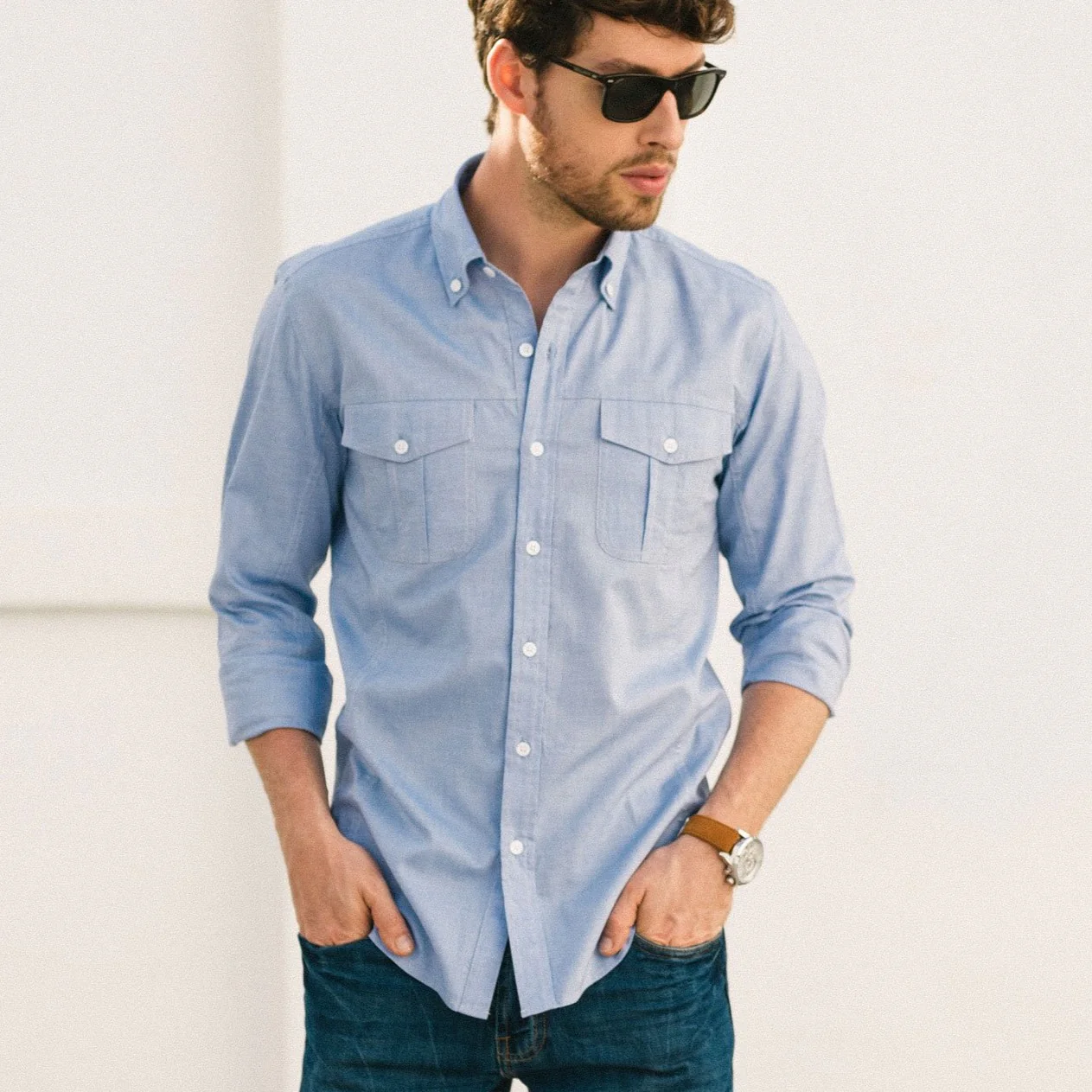 Editor Shirt – Classic Blue Oxford - Image 6