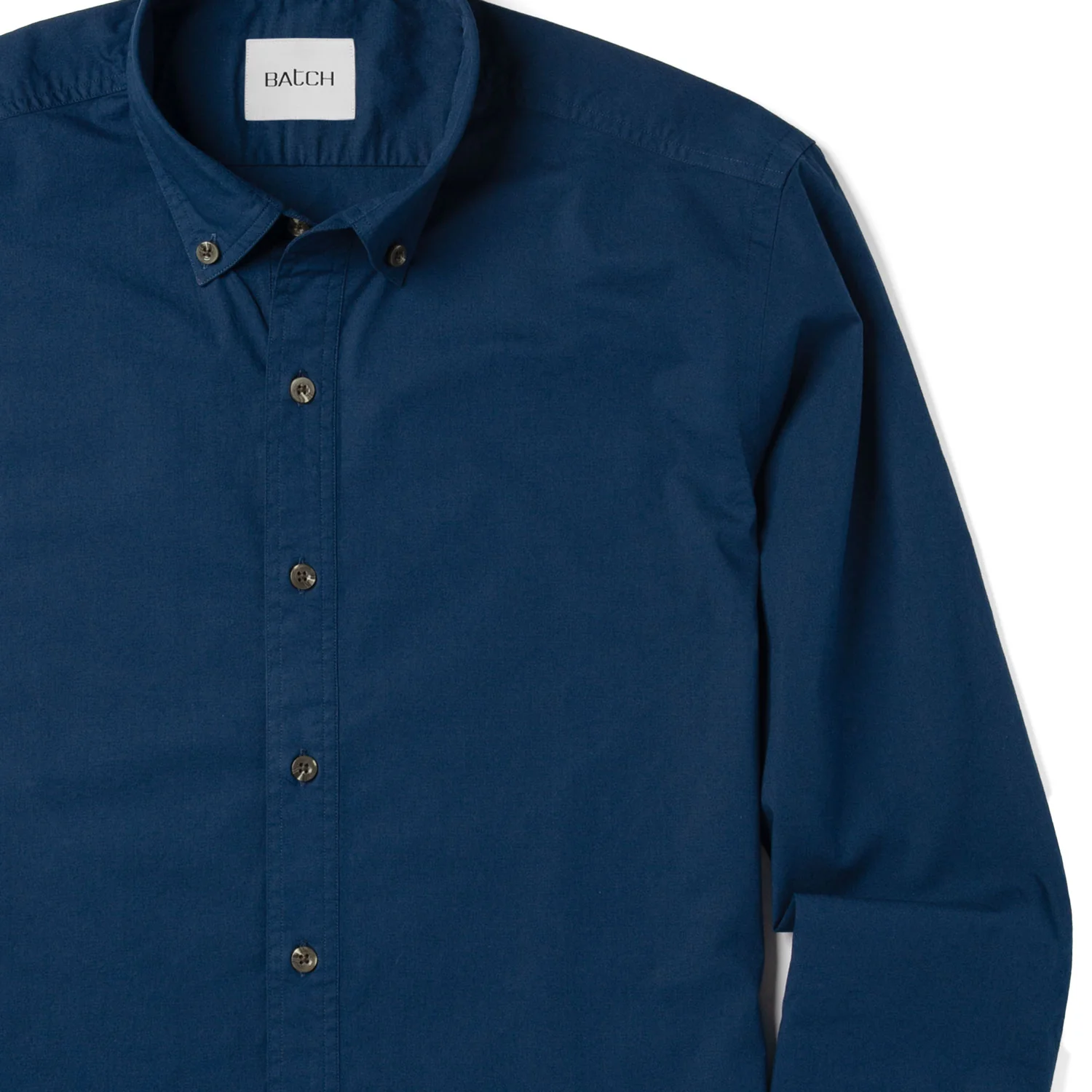 Essential Button Down Collar Casual Shirt - Cobalt Stretch Cotton Poplin - Image 3