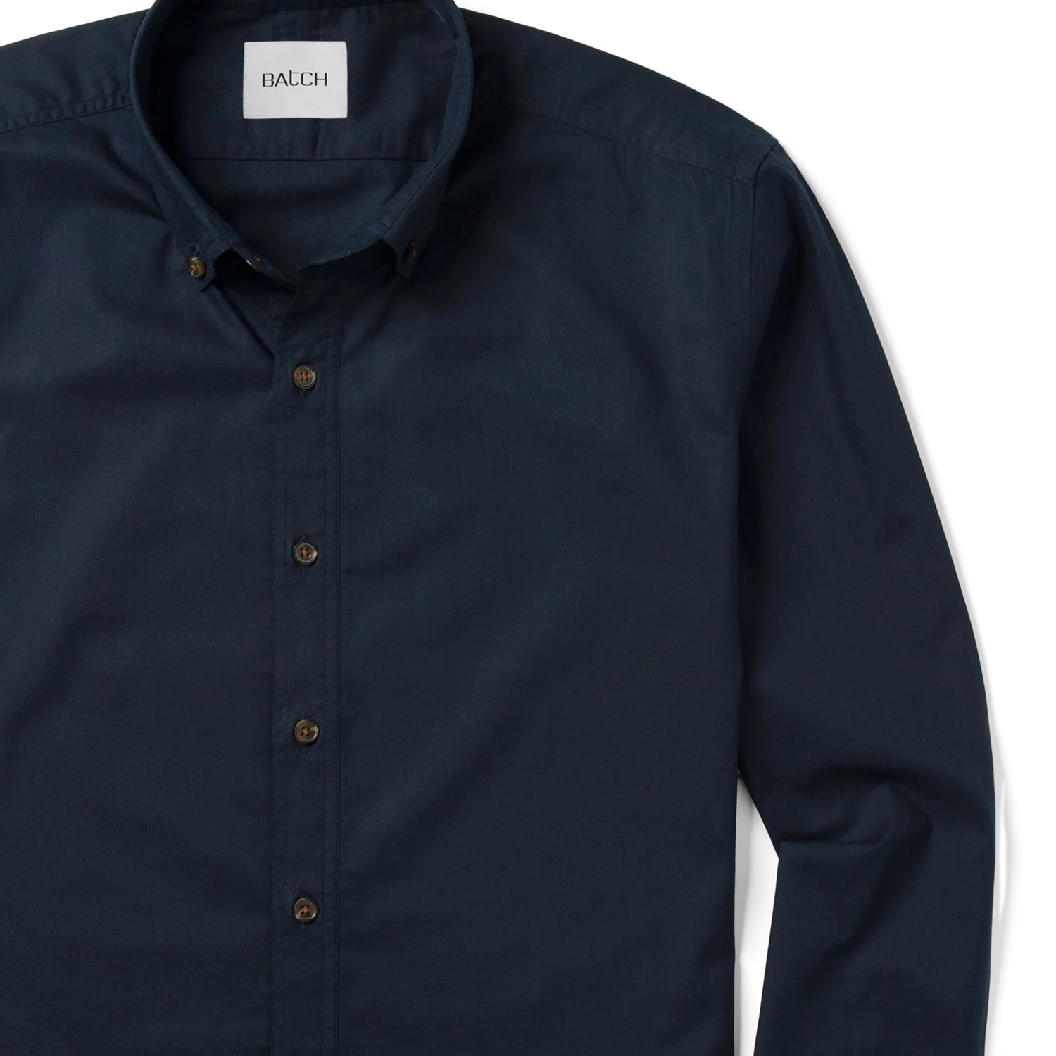 Essential Button Down Collar Casual Shirt - Dark Navy Cotton Twill - Image 3