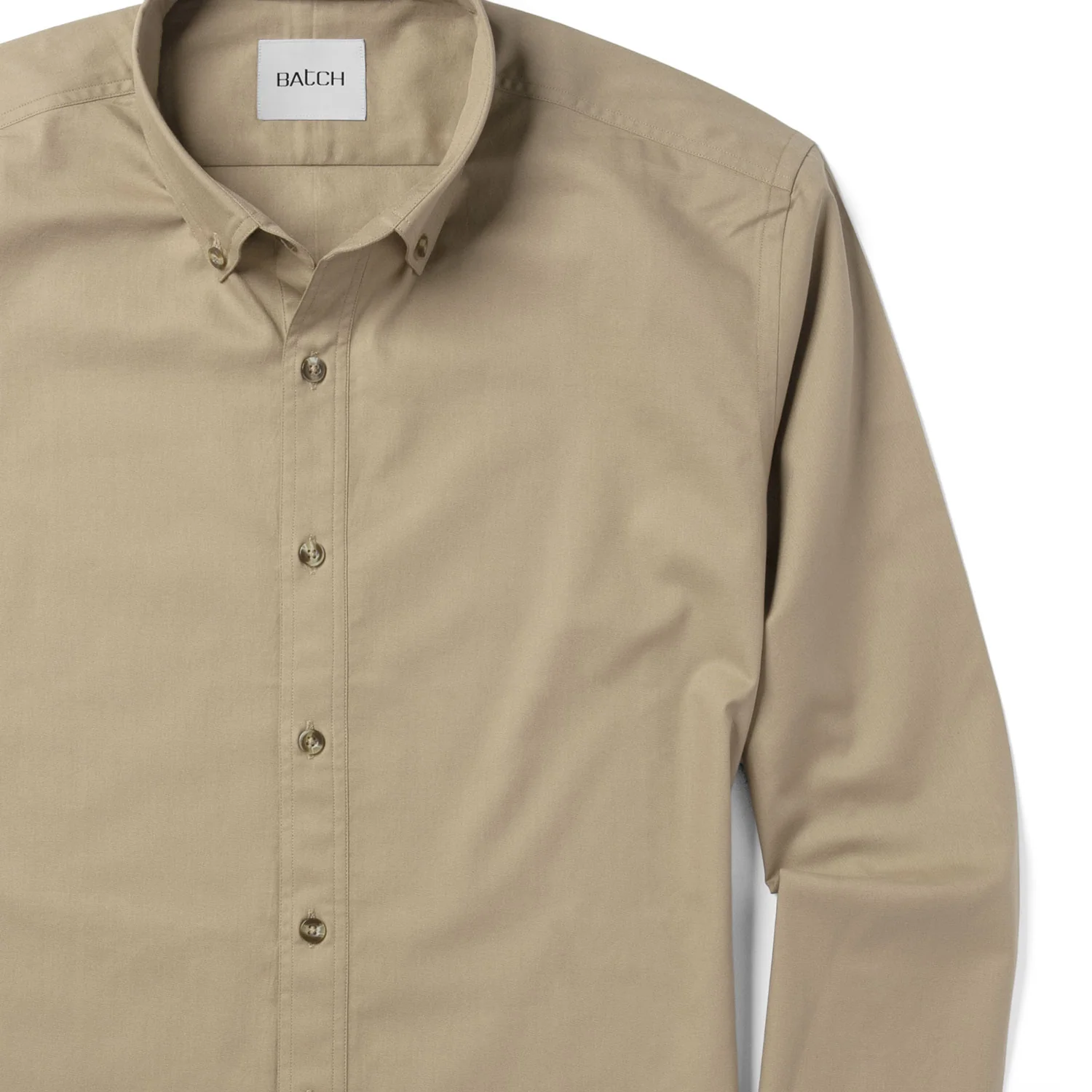 Essential Button Down Collar Casual Shirt - Desert Stone Cotton Twill - Image 3