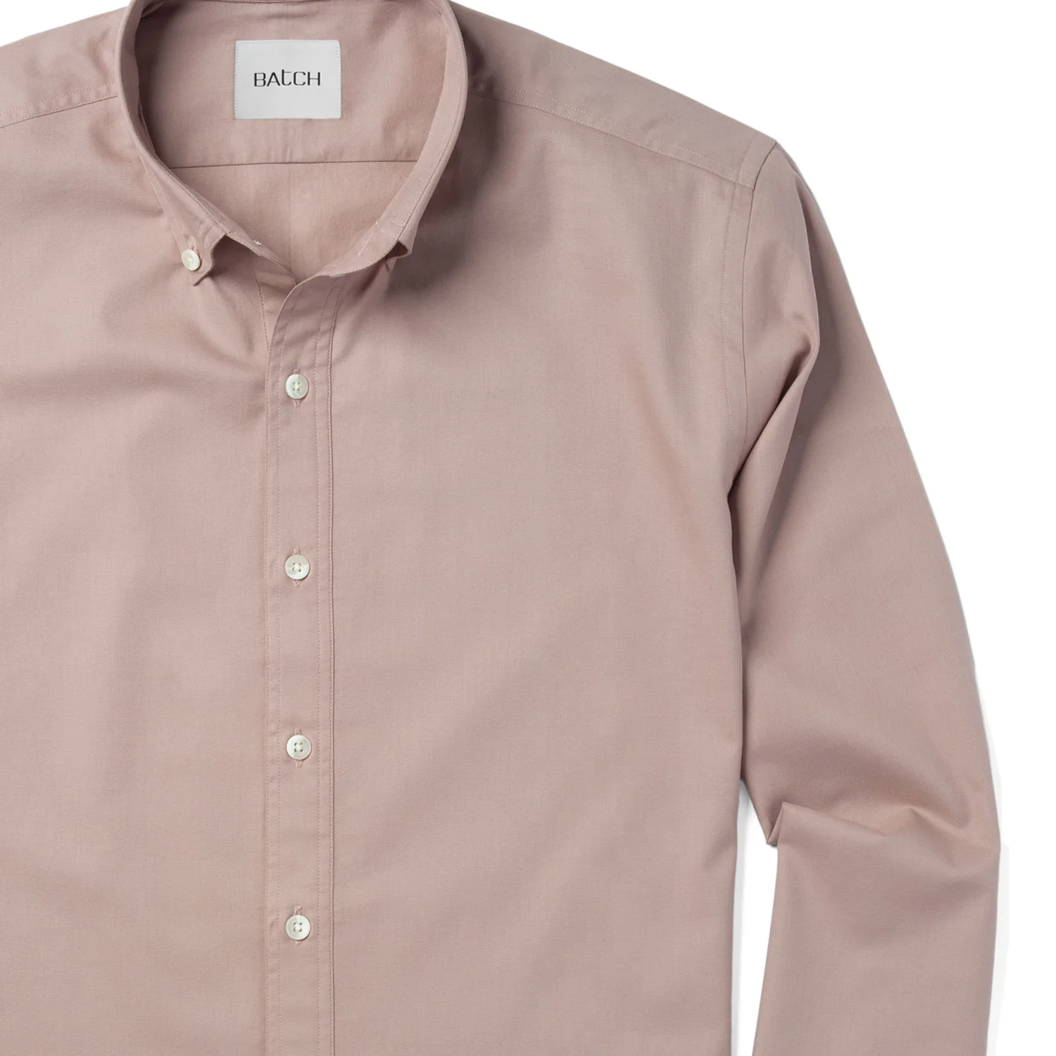Essential Button Down Collar Casual Shirt - Light Currant Cotton Twill - Image 3