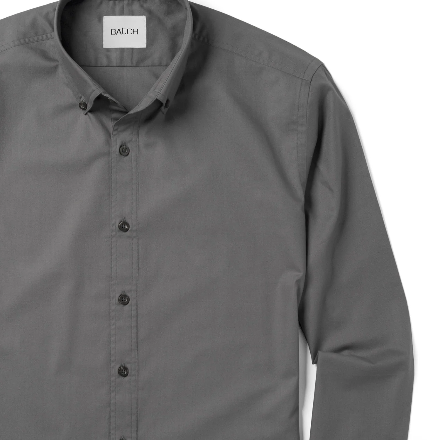 Essential Button Down Collar Casual Shirt - Slate Gray Cotton Twill - Image 3