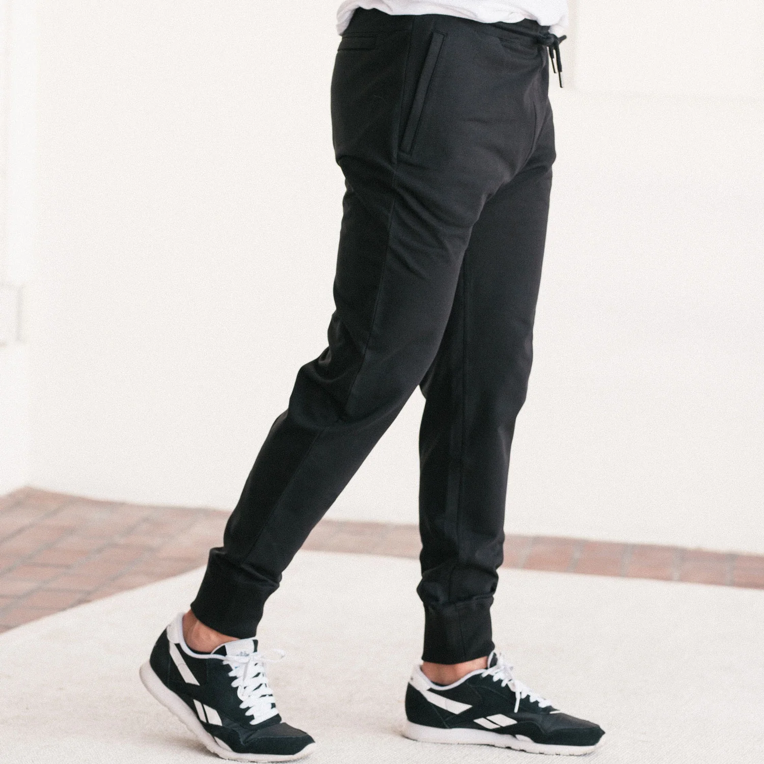 Essential Joggers –  Black Cotton French Terry - Image 6
