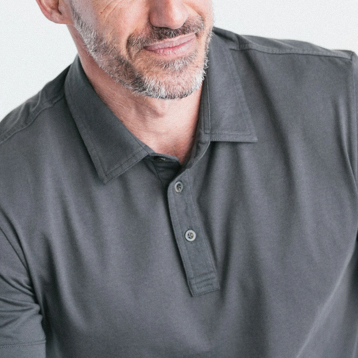 Essential Short Sleeve Polo Shirt –  Slate Gray Cotton Jersey - Image 4