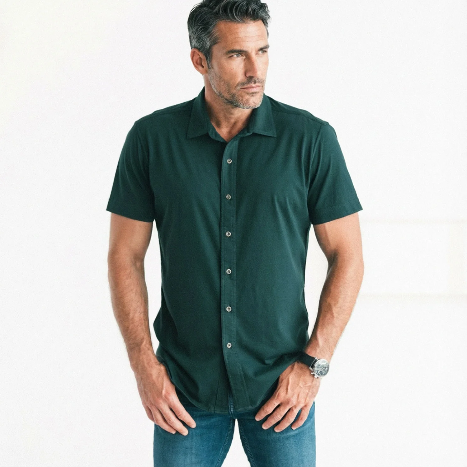 Short Sleeve T-Shirt Shirt - Evergreen Cotton Jersey - Image 4