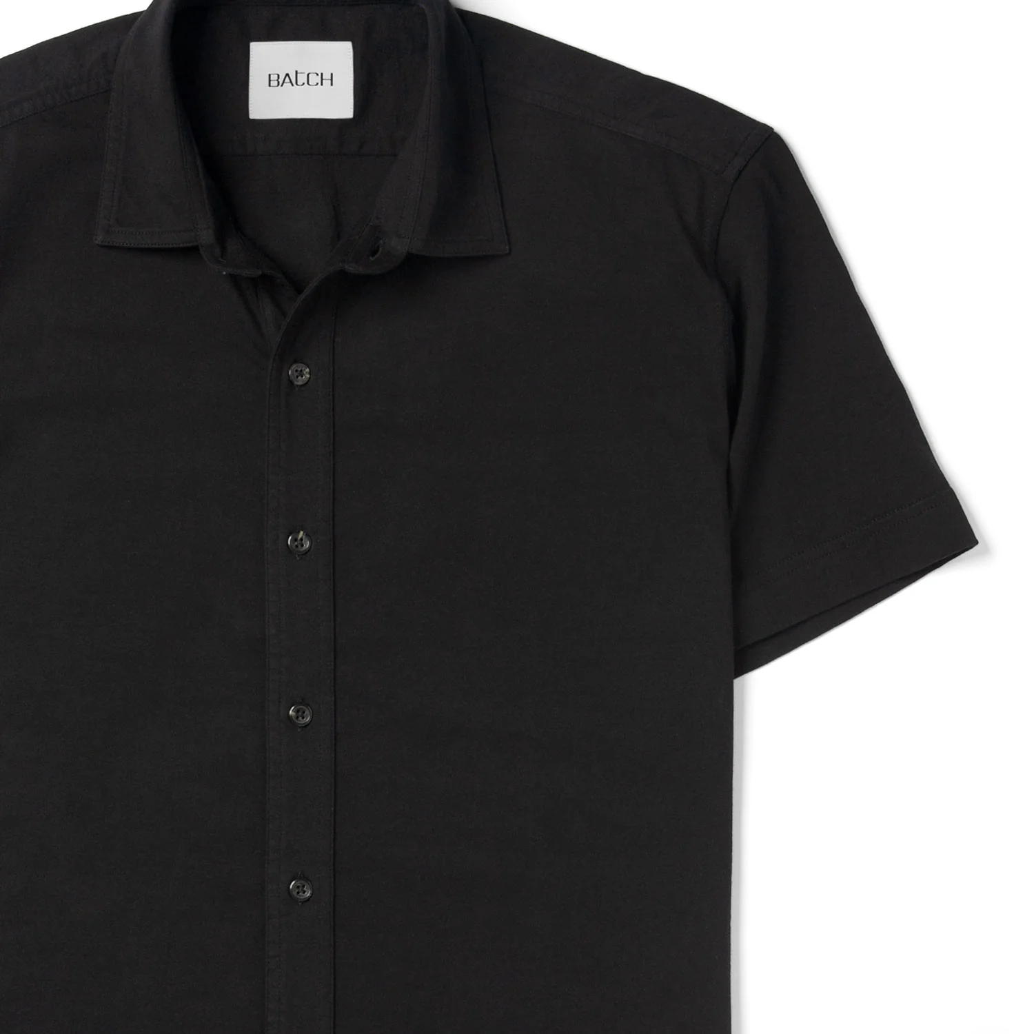 Short Sleeve T-Shirt Shirt - Jet Black Cotton Jersey - Image 3