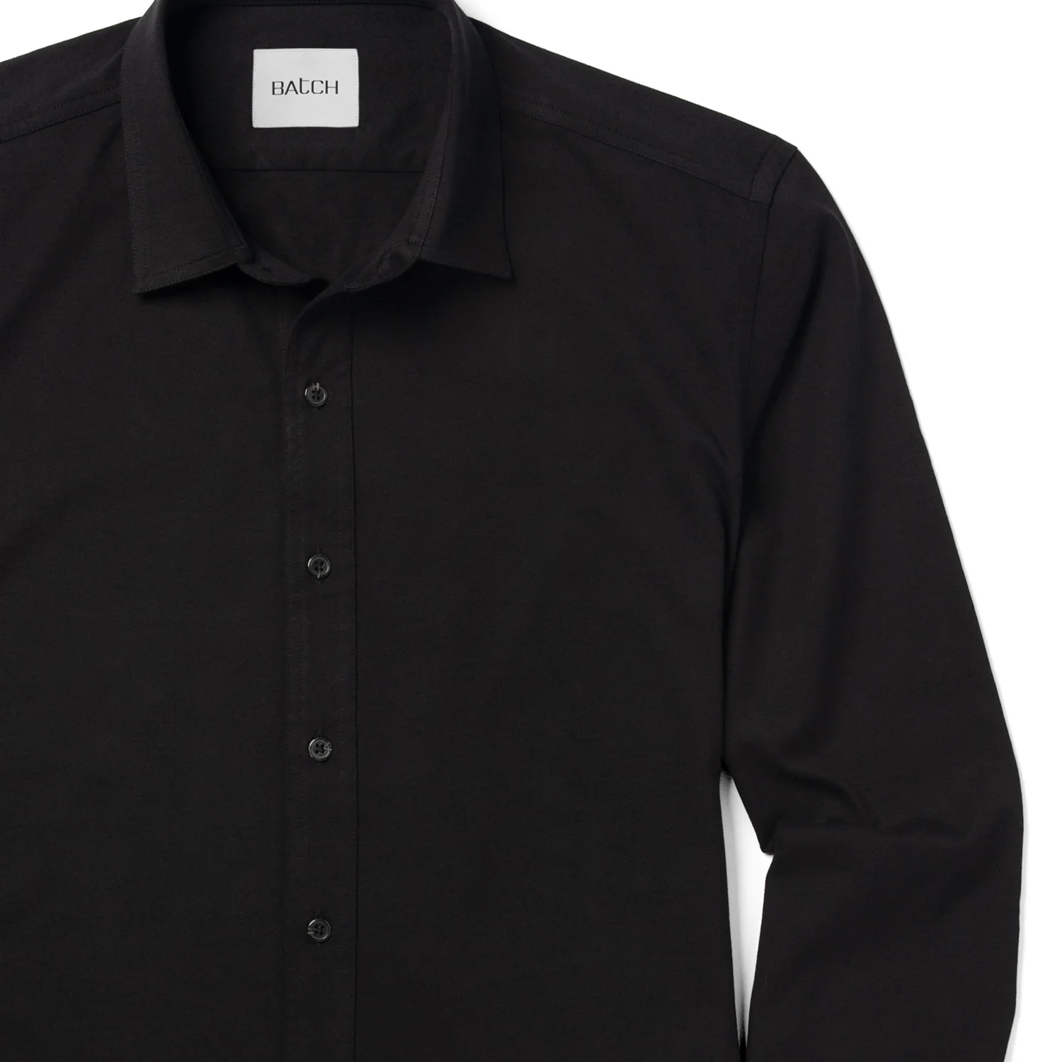 T-Shirt Shirt - Jet Black Cotton Jersey - Image 3