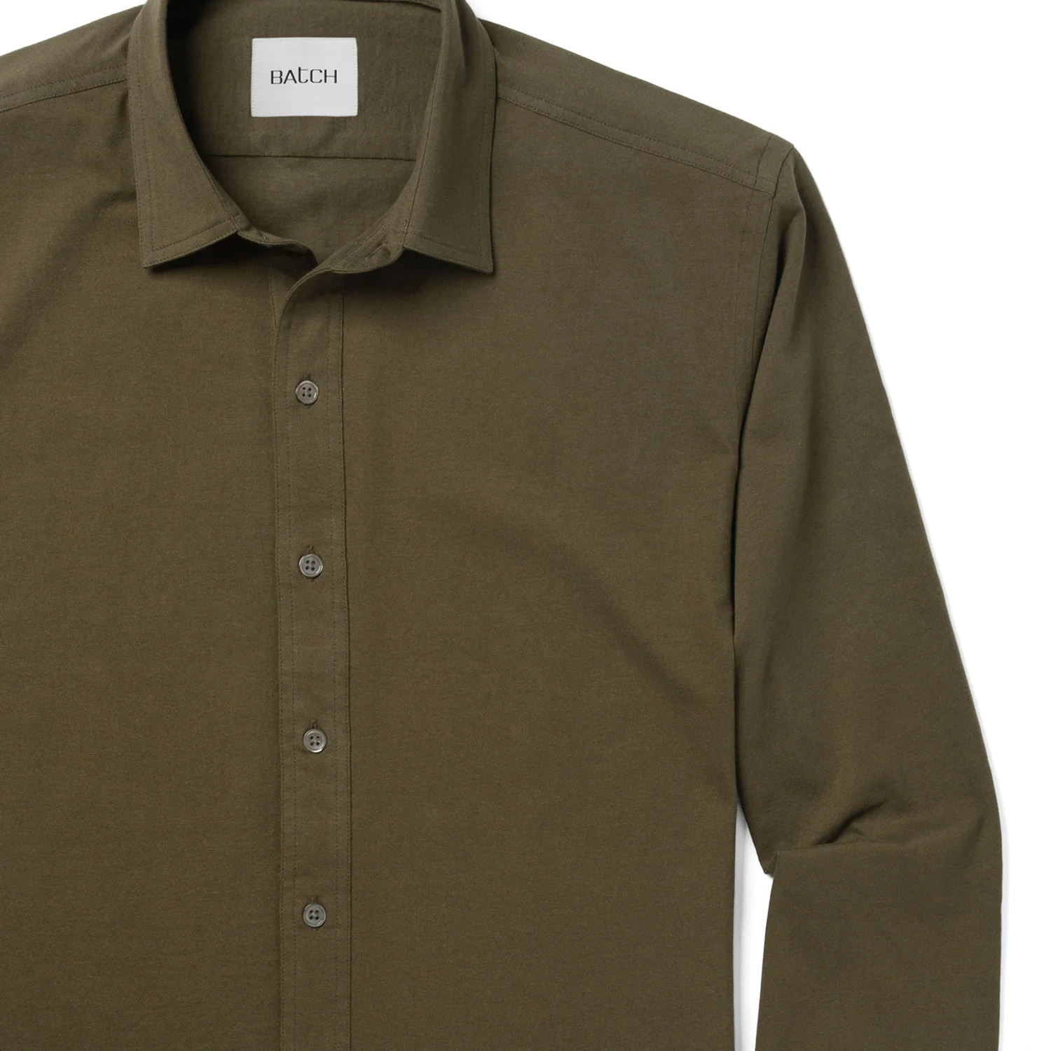 T-Shirt Shirt - Olive Green Cotton Jersey - Image 3