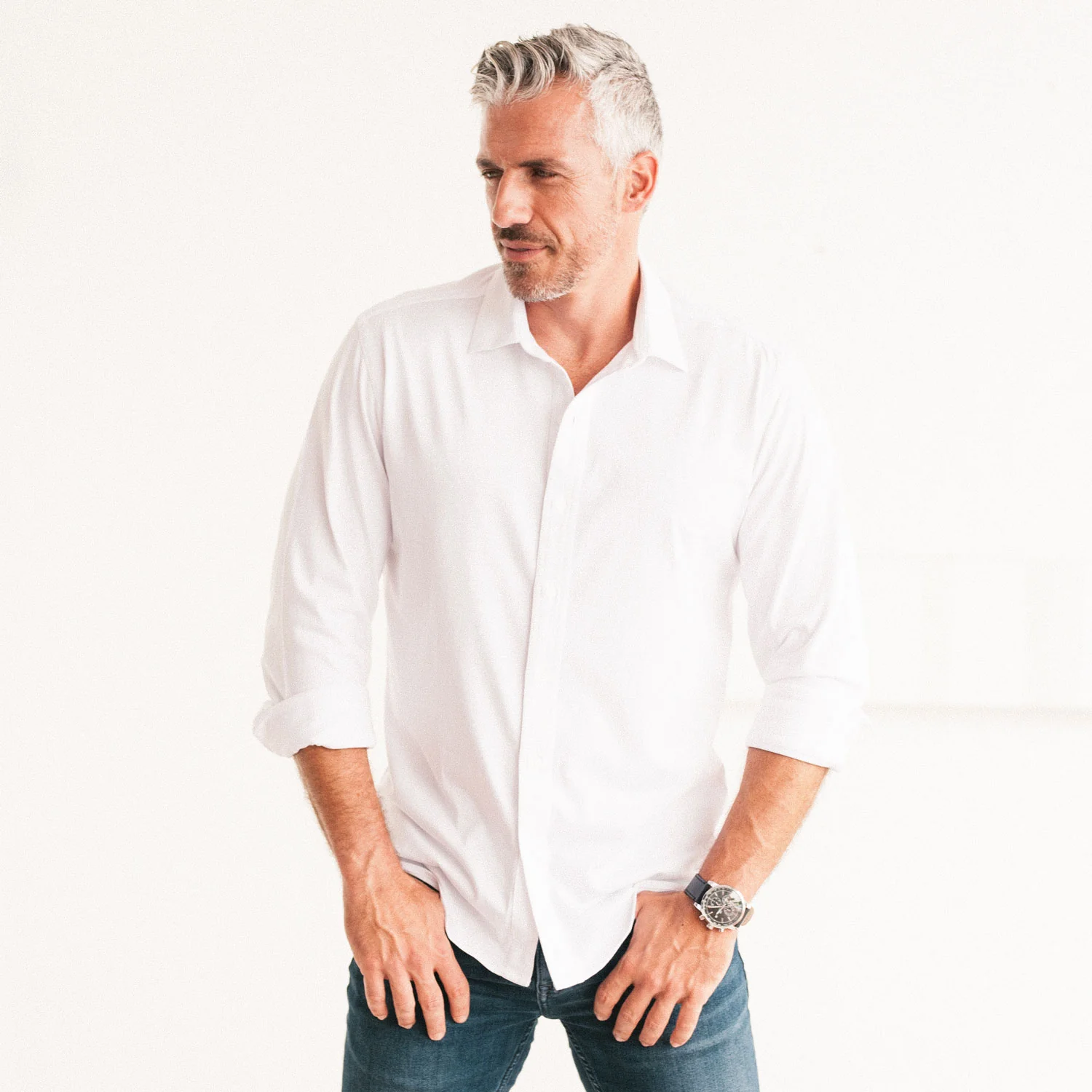 T-Shirt Shirt - Pure White Cotton Jersey - Image 4