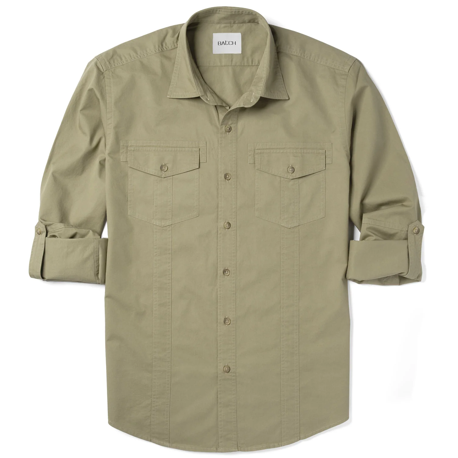 Explorer Utility Shirt – Light Fatigue Green Cotton Twill - Image 3