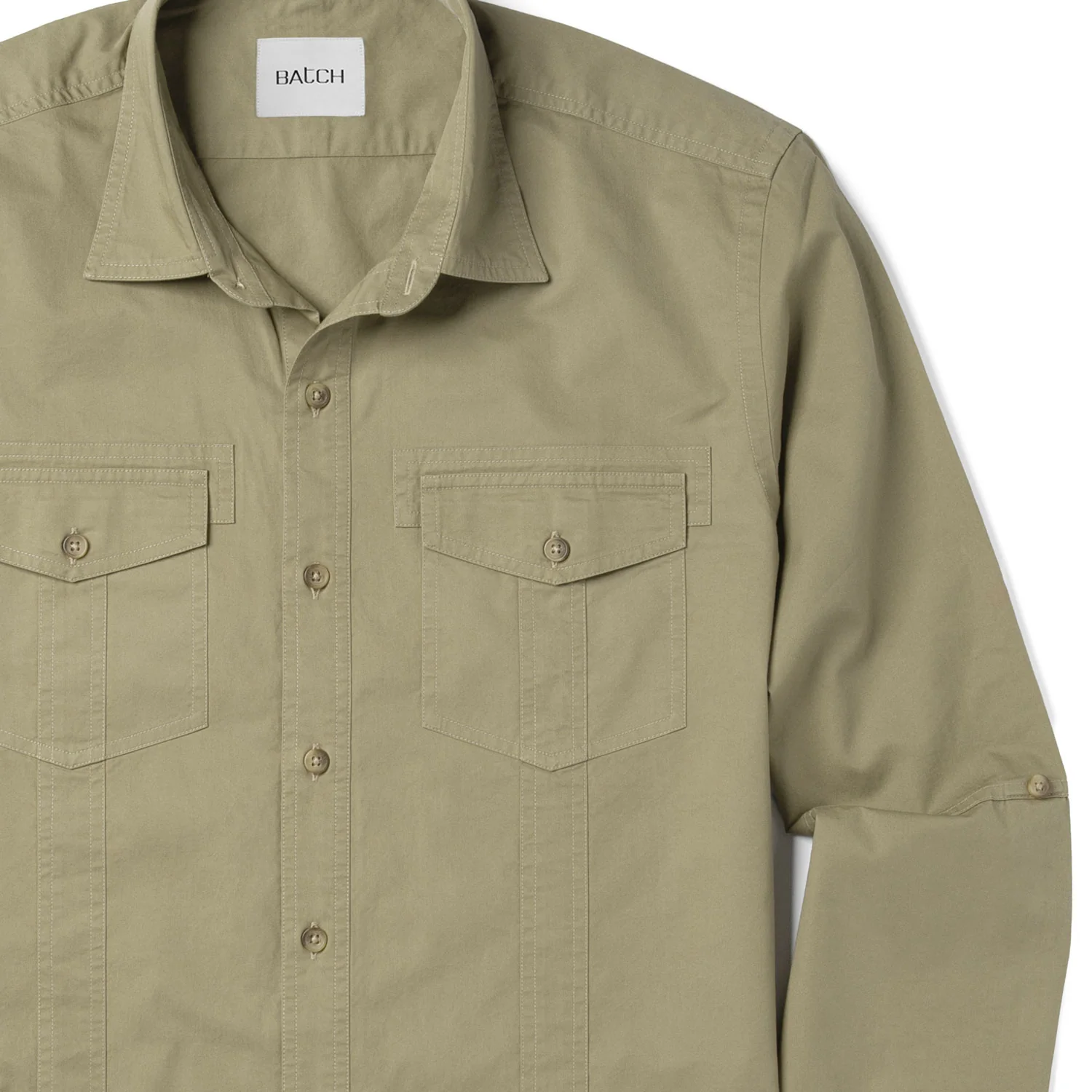 Explorer Utility Shirt – Light Fatigue Green Cotton Twill - Image 4