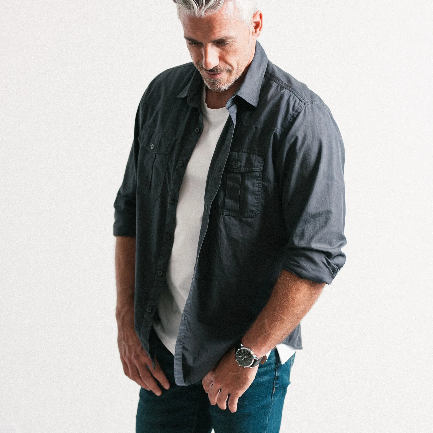 Fabricator Utility Shirt – Slate Gray Cotton Twill - Image 4