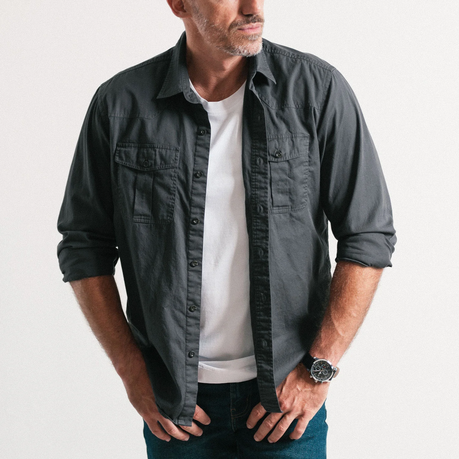 Fabricator Utility Shirt – Slate Gray Cotton Twill - Image 5