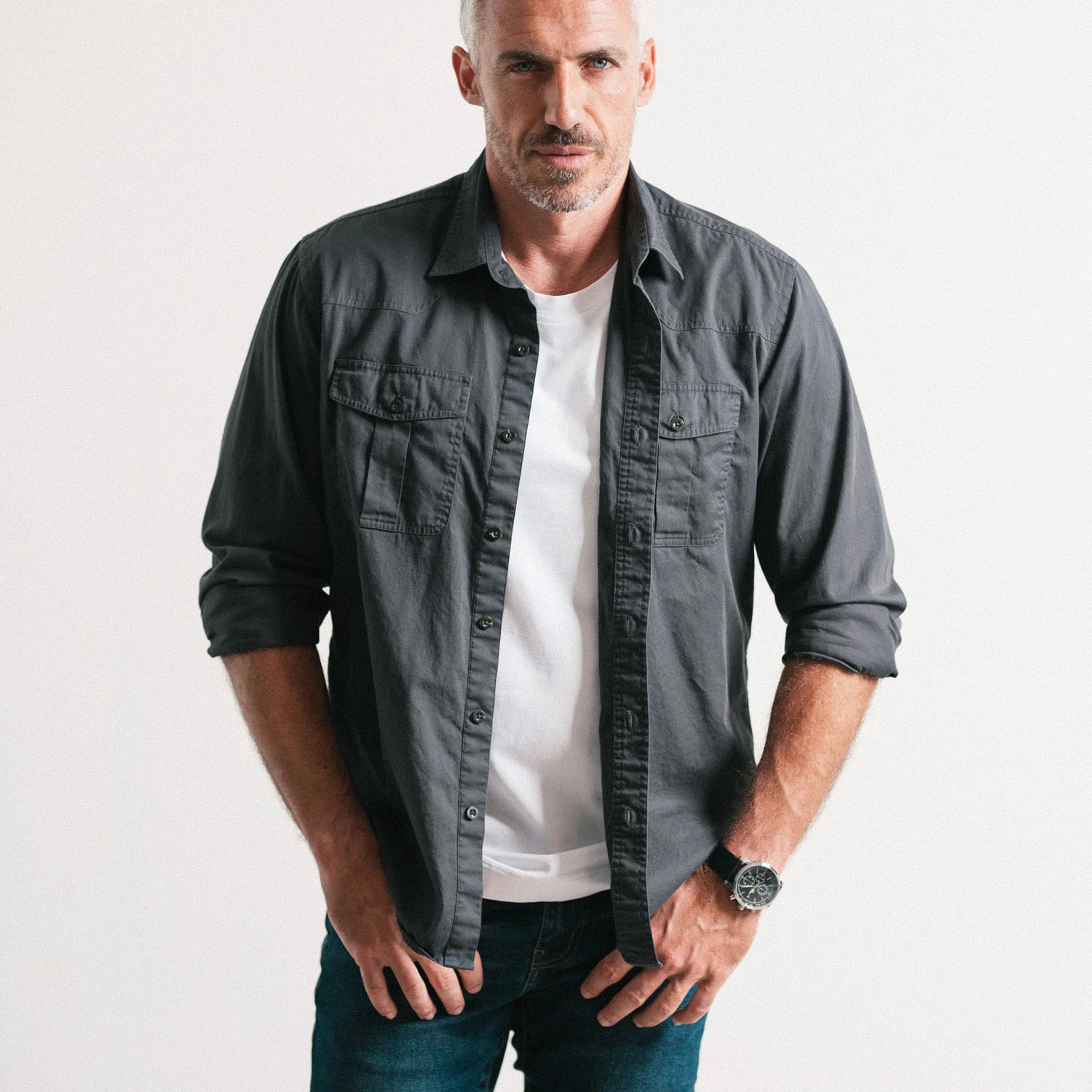 Fabricator Utility Shirt – Slate Gray Cotton Twill - Image 6