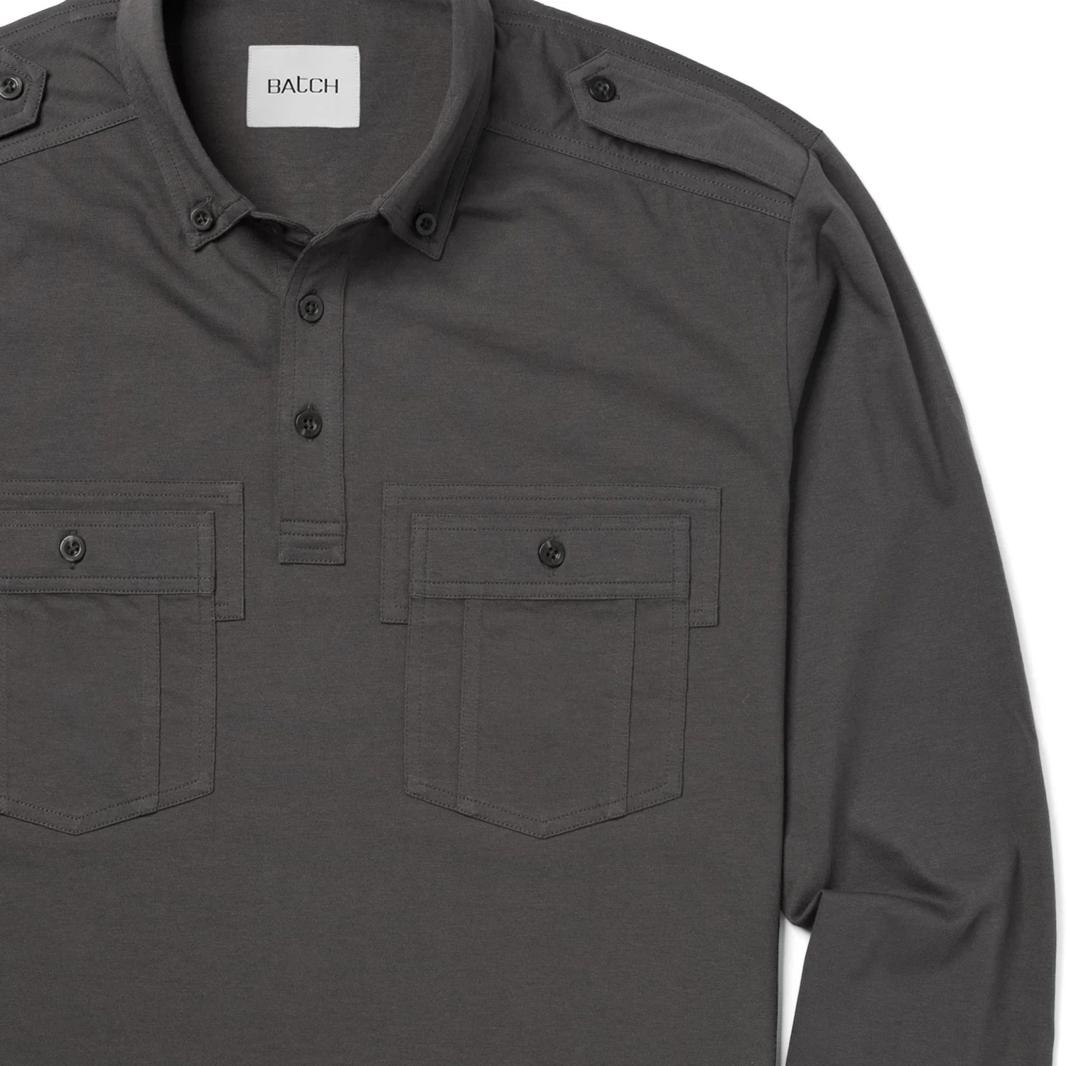 Finisher Polo Shirt –  Slate Gray Cotton Jersey - Image 3