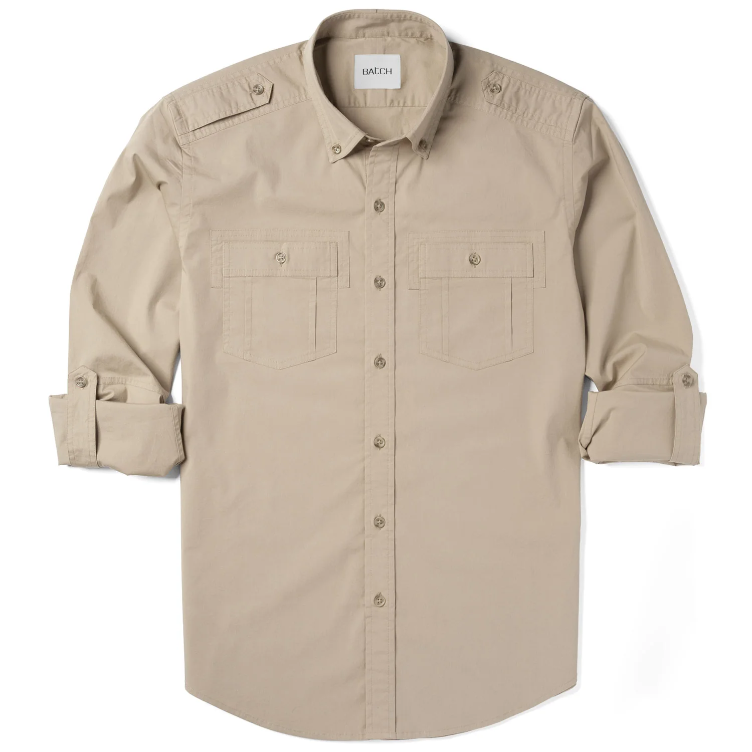 Finisher Utility Shirt – Desert Sand Stretch Cotton Poplin - Image 3