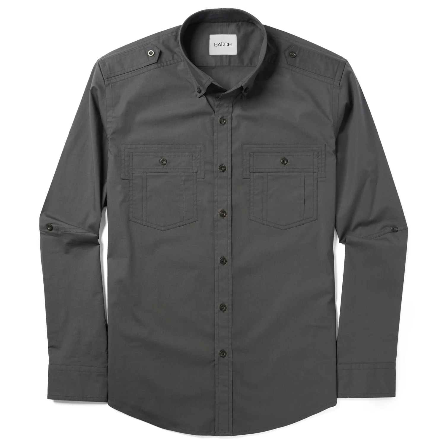 Finisher Utility Shirt – Slate Gray Stretch Cotton Poplin - Image 3