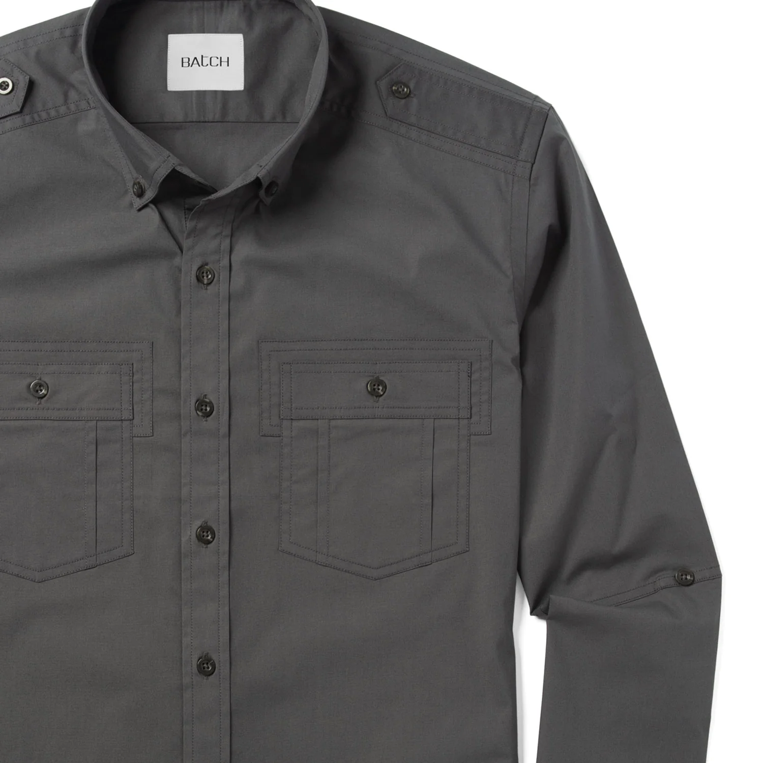 Finisher Utility Shirt – Slate Gray Stretch Cotton Poplin - Image 4