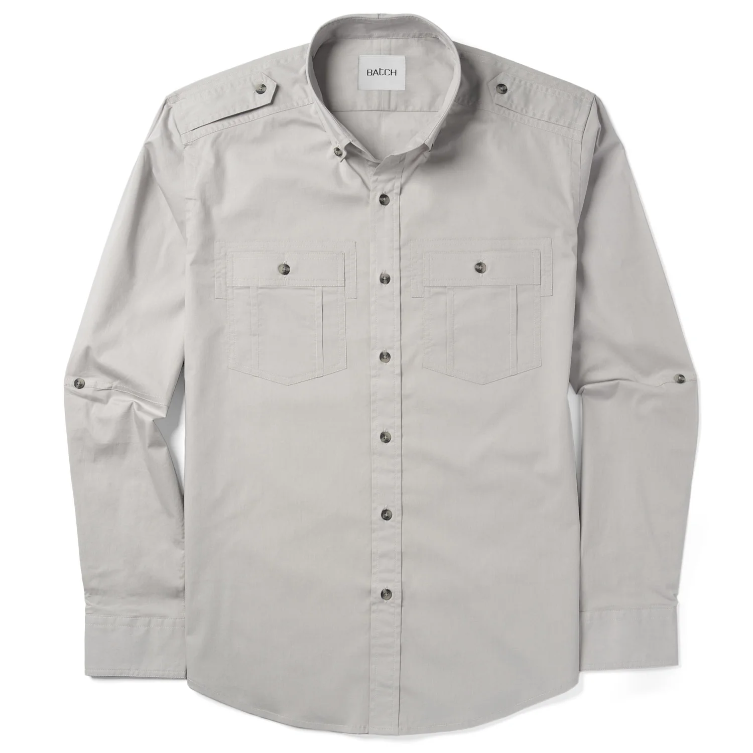 Finisher Utility Shirt – Stone Gray Stretch Cotton Poplin - Image 3