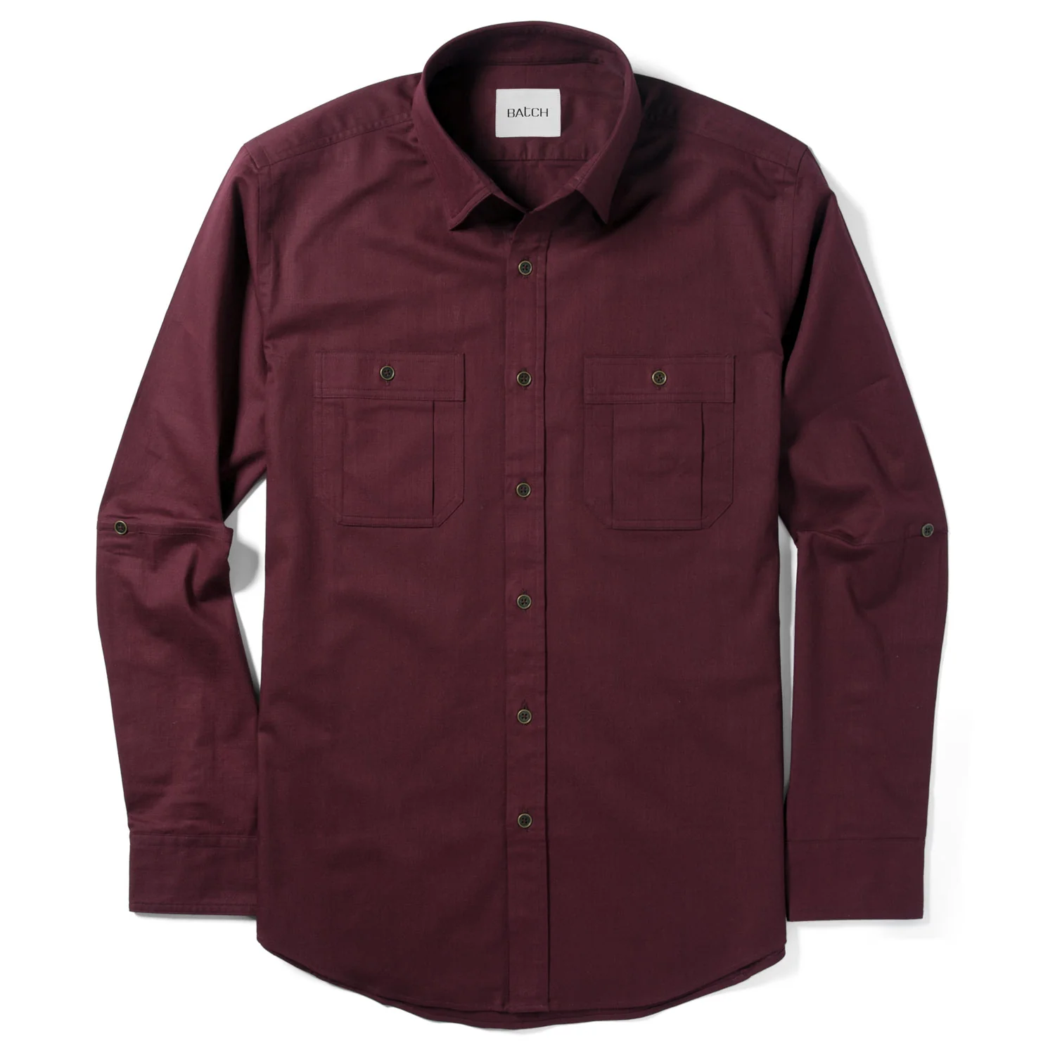 Fixer Utility Shirt – Dark Burgundy Cotton Twill - Image 3