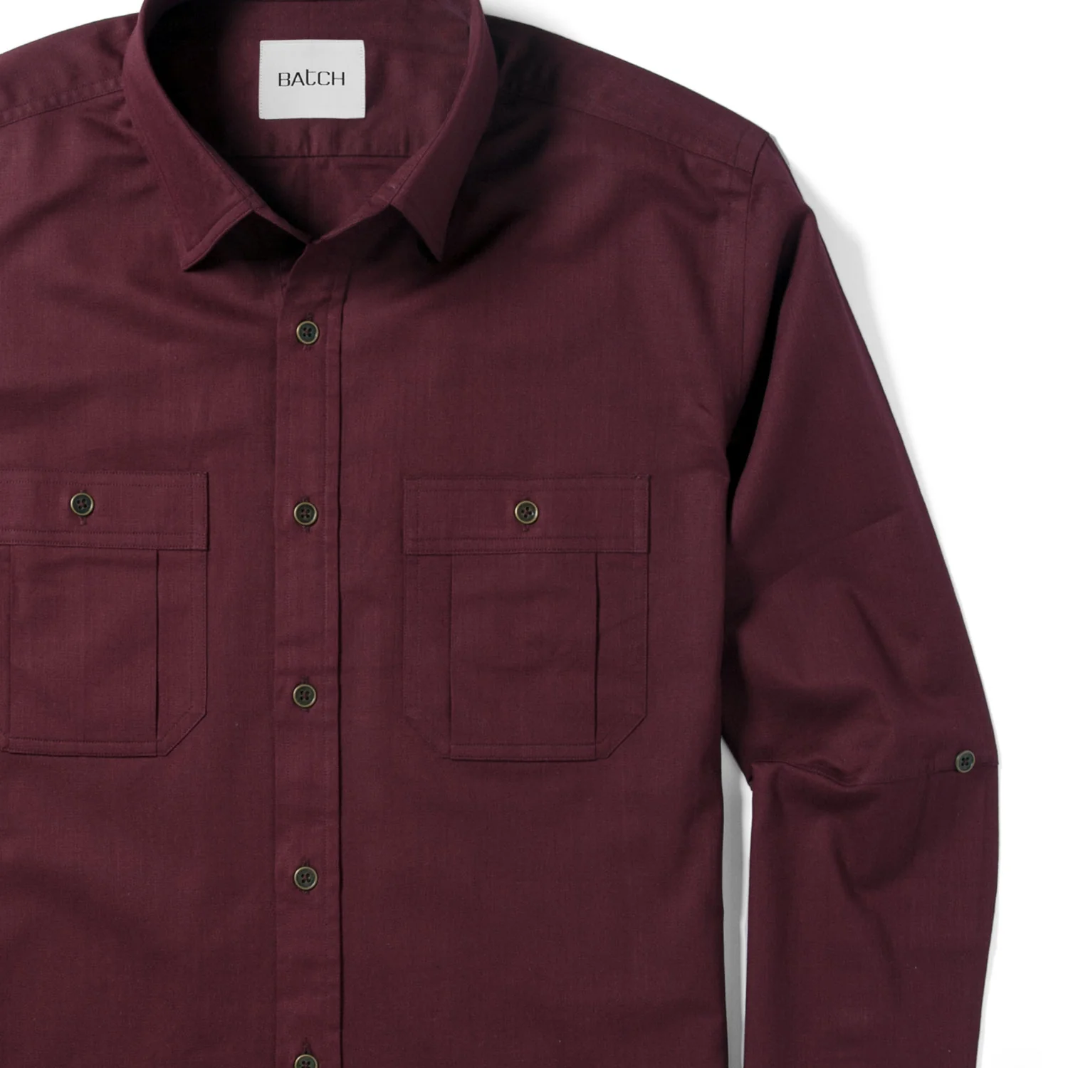 Fixer Utility Shirt – Dark Burgundy Cotton Twill - Image 4