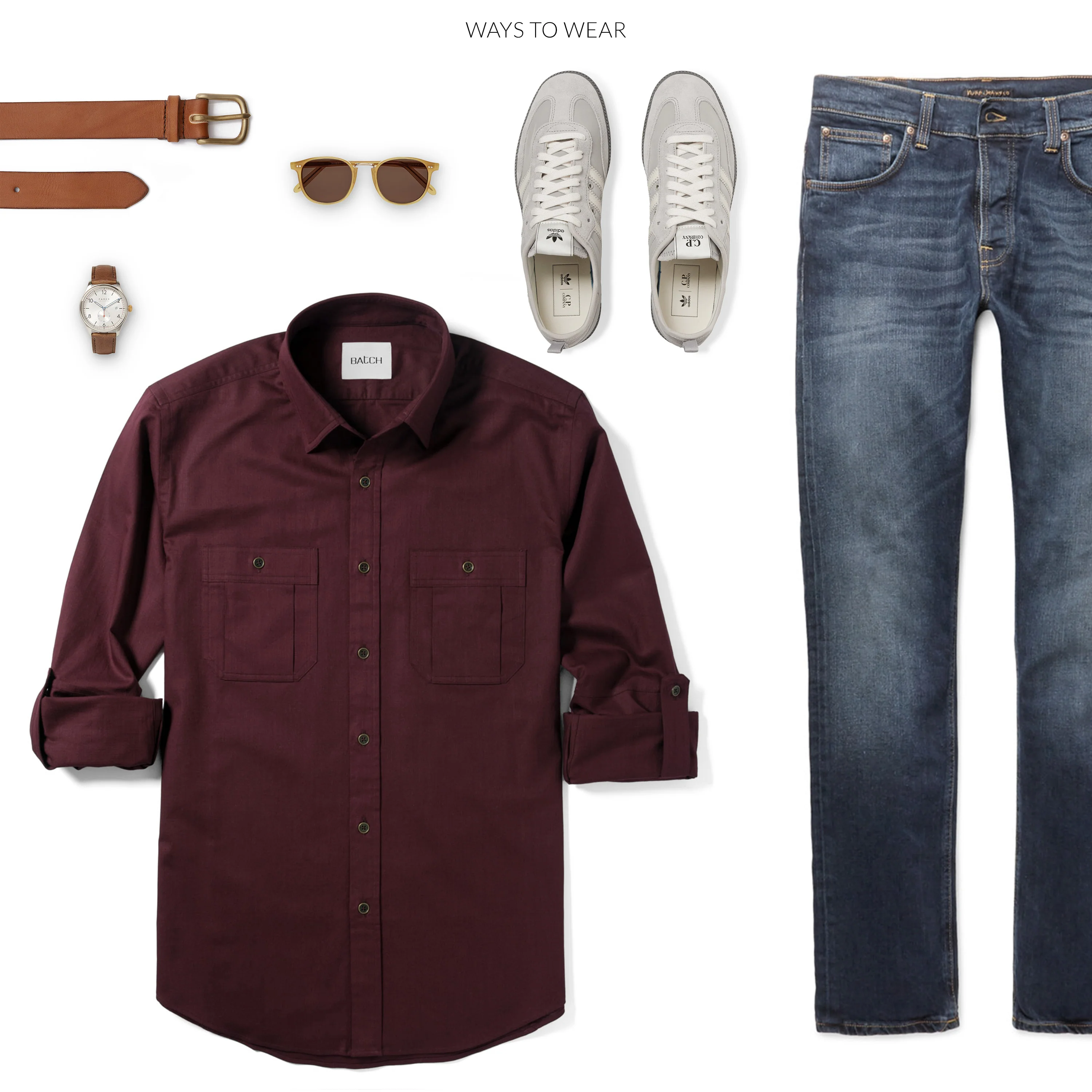 Fixer Utility Shirt – Dark Burgundy Cotton Twill - Image 8