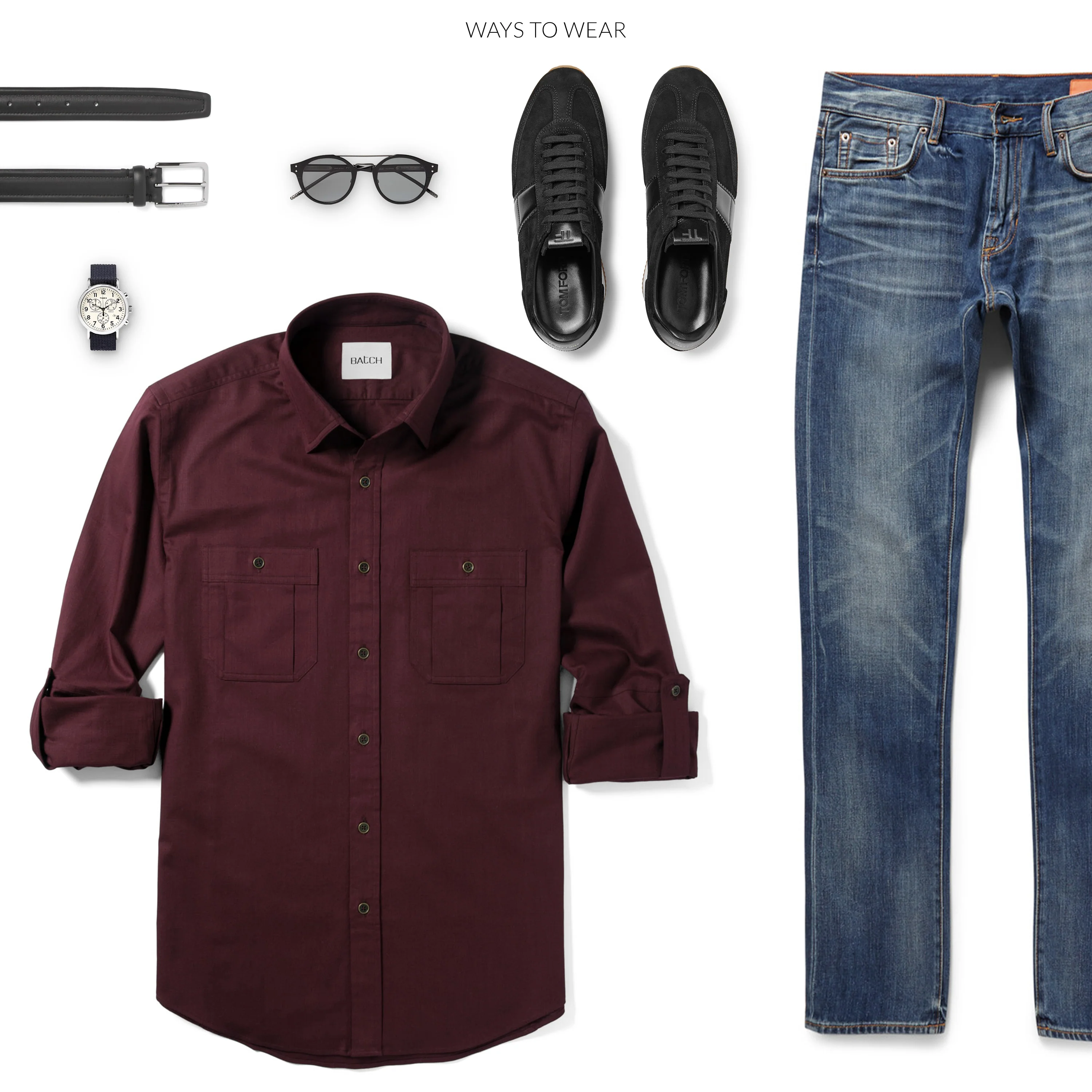 Fixer Utility Shirt – Dark Burgundy Cotton Twill - Image 9