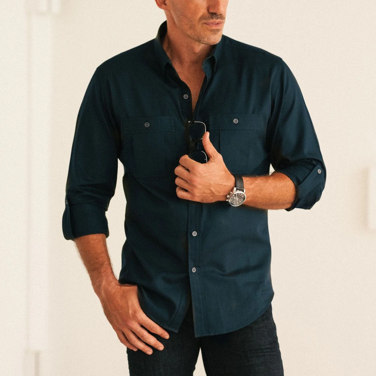 Fixer Utility Shirt – Dark Navy Twill - Image 8