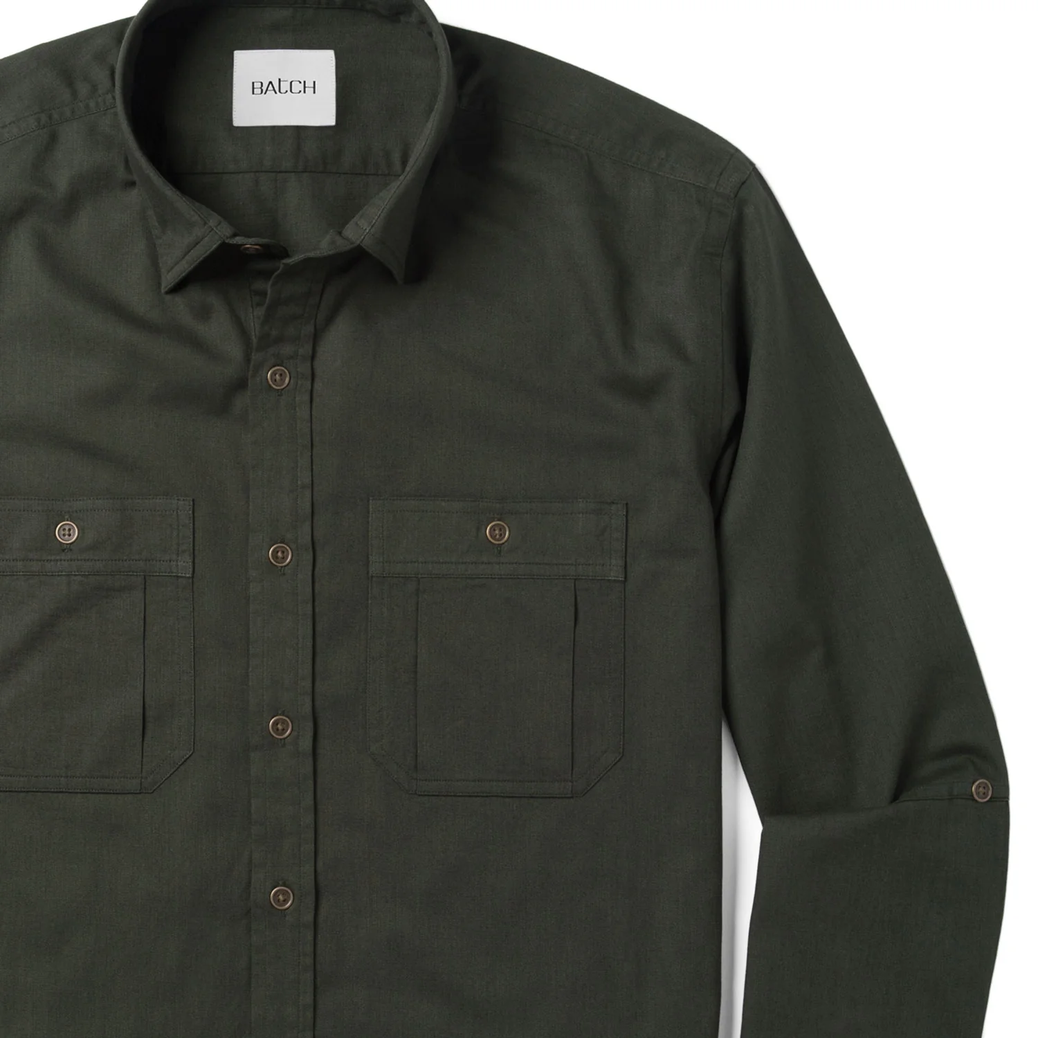 Fixer Utility Shirt – Olive Green Cotton Twill - Image 4