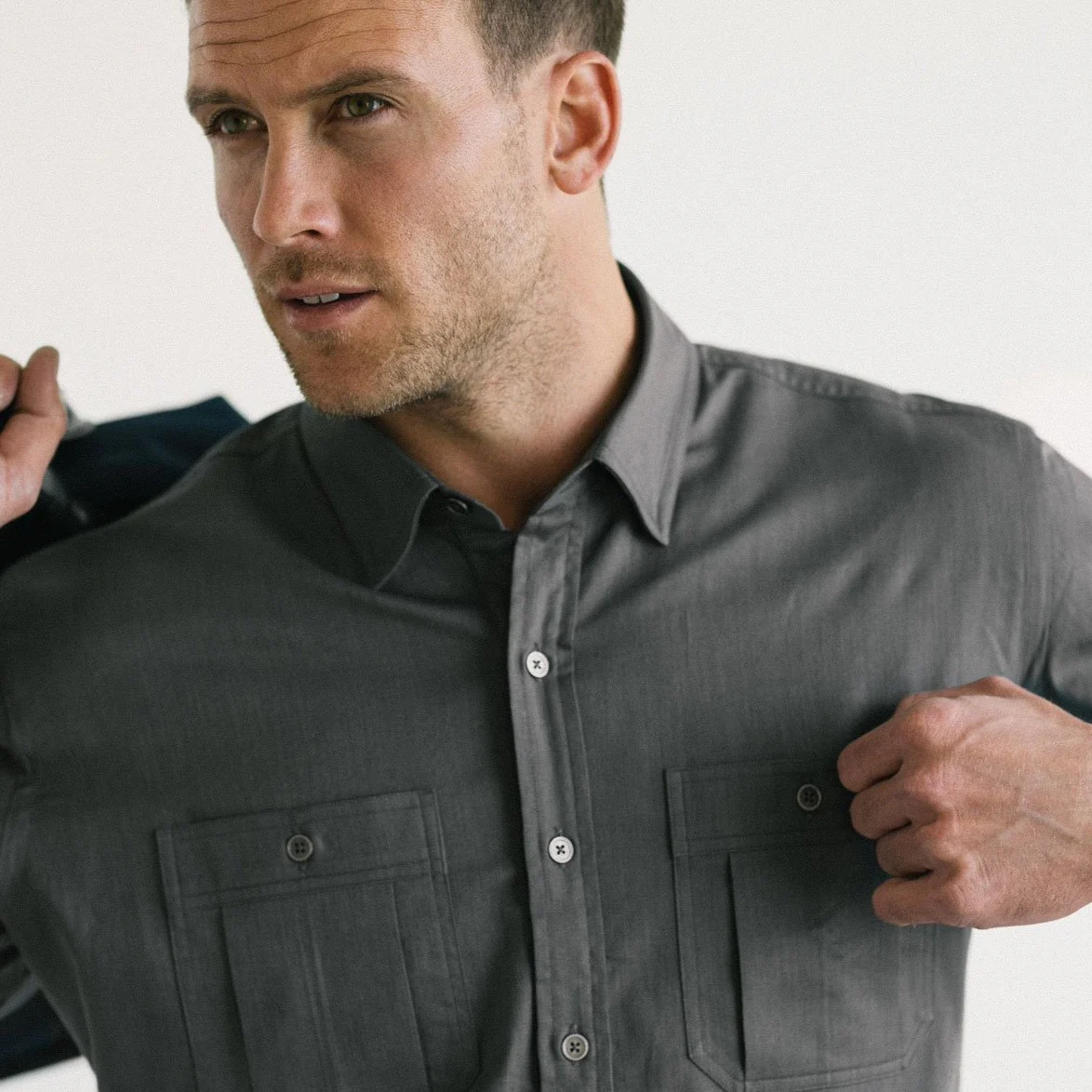 Fixer Utility Shirt – Slate Gray Cotton Twill - Image 5