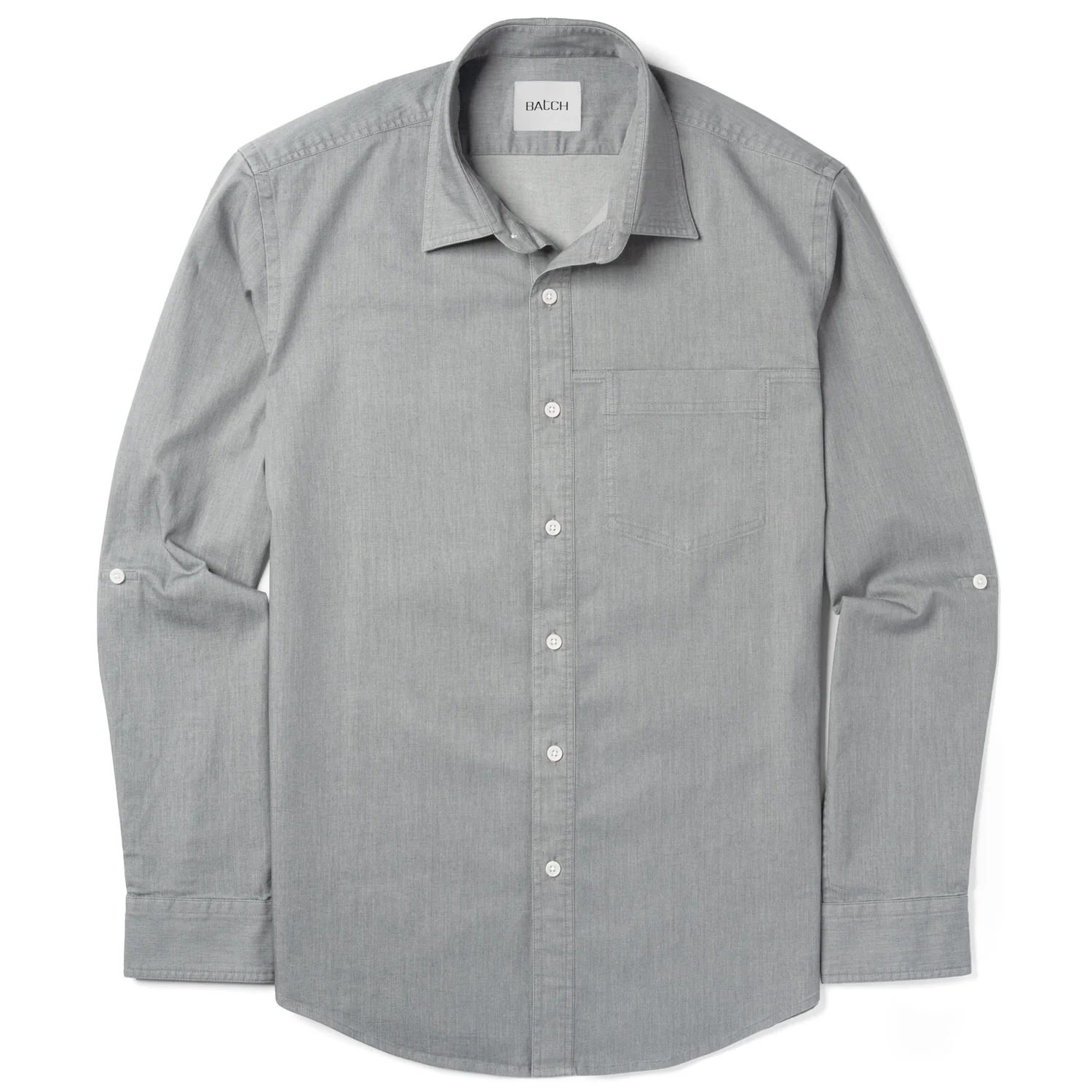 Freelancer Casual Shirt – Aluminum Gray Cotton Stretch Twill - Image 3