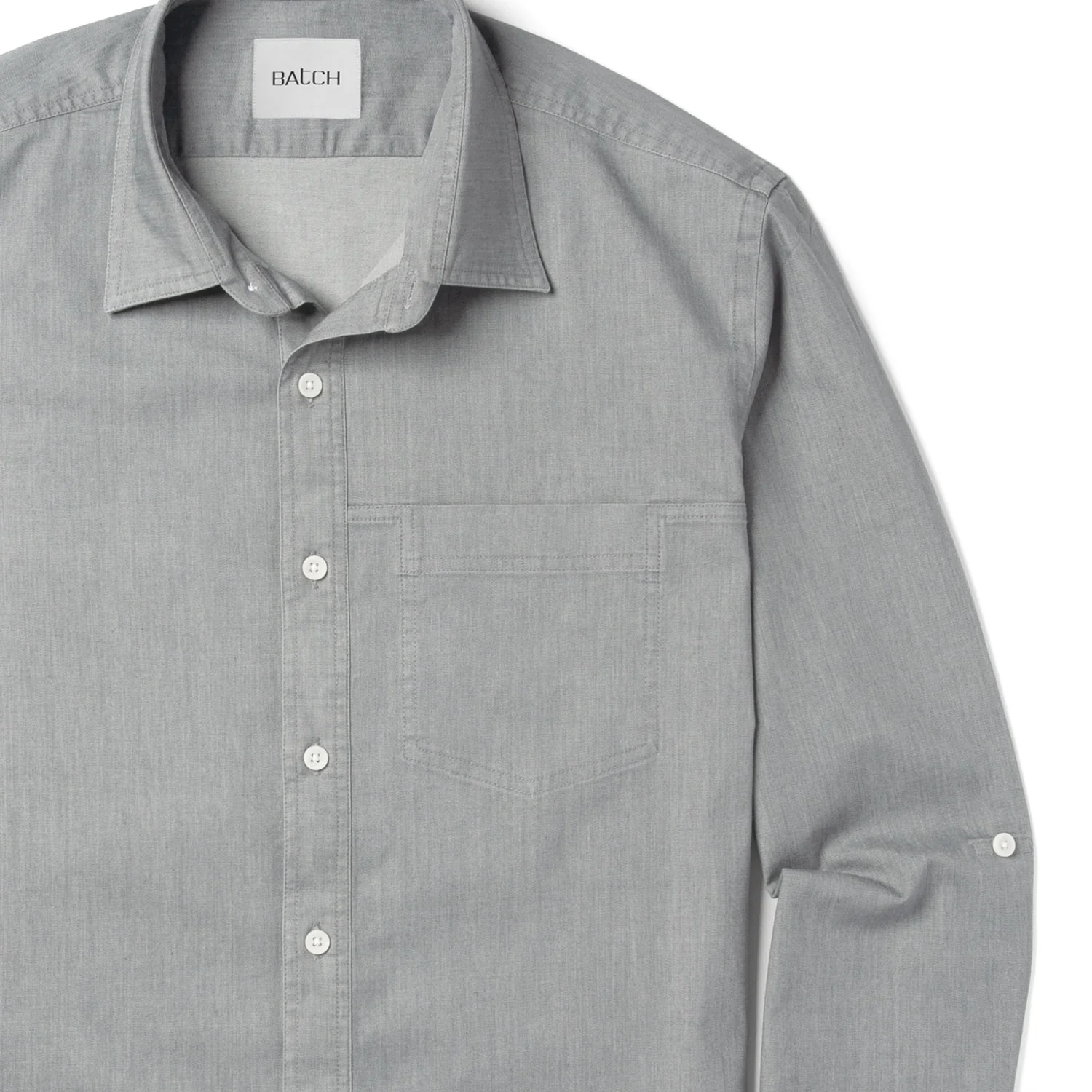 Freelancer Casual Shirt – Aluminum Gray Cotton Stretch Twill - Image 4