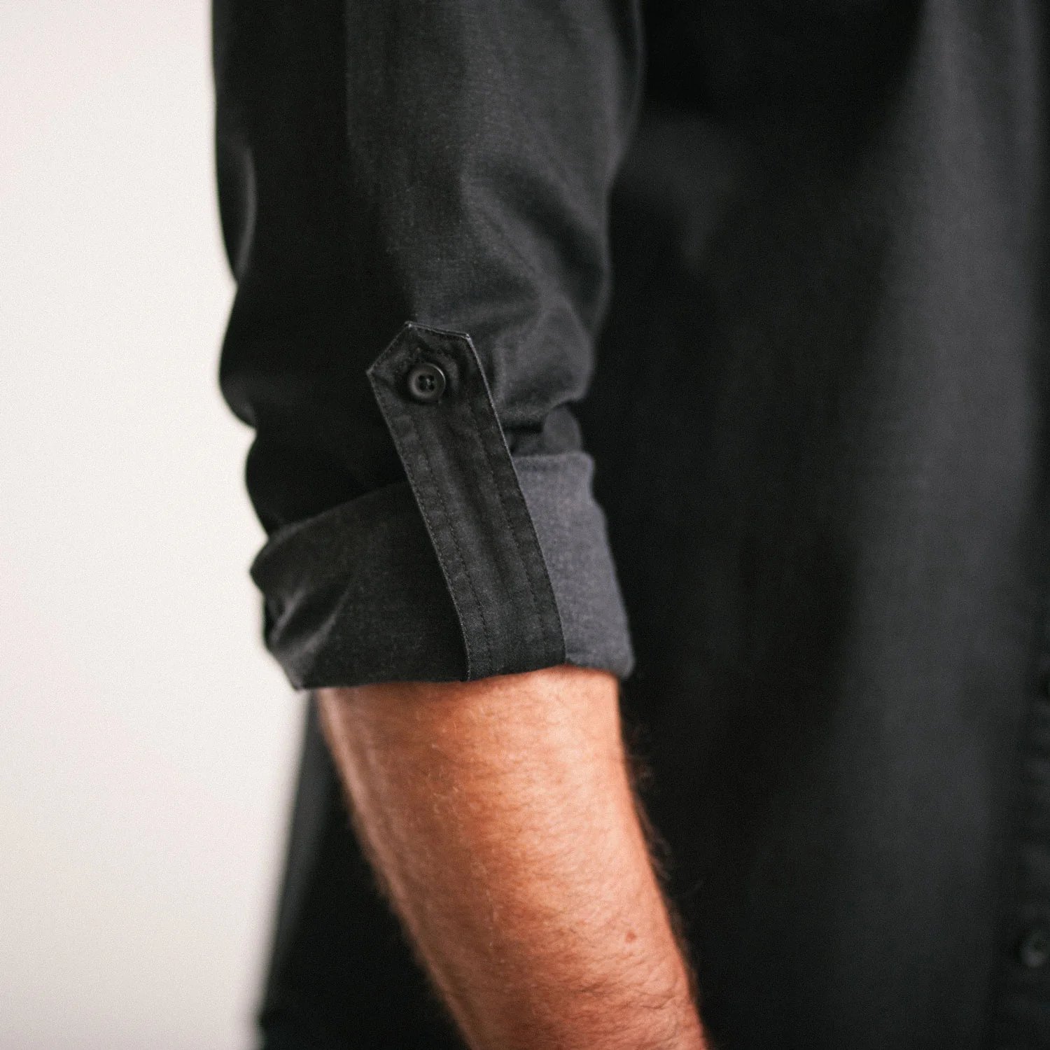Freelancer Casual Shirt – Black Cotton Stretch Twill - Image 7