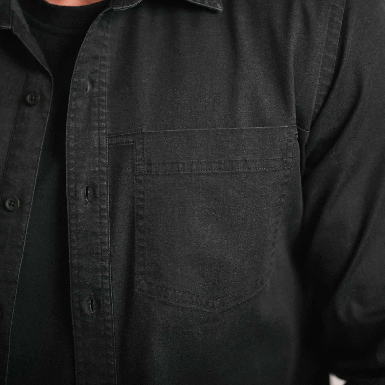 Freelancer Casual Shirt – Black Cotton Stretch Twill - Image 9