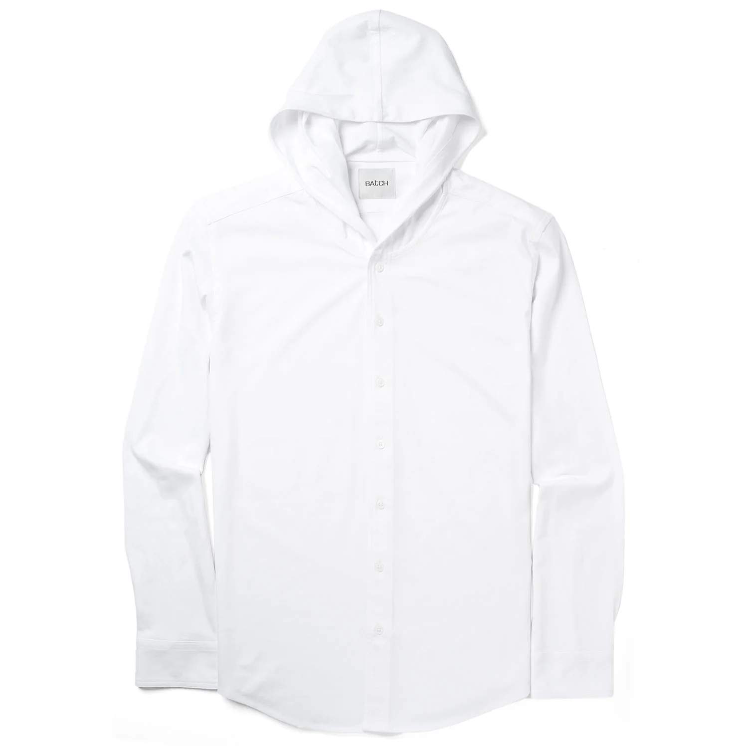Hooded Essential Knit Shirt – White Cotton Jersey - Image 3
